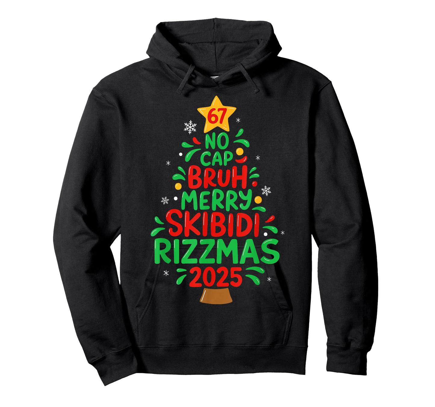 67 No Cap Bruh Skibidi Rizzmas Gen Alpha Kids Christmas Tree T-Shirt