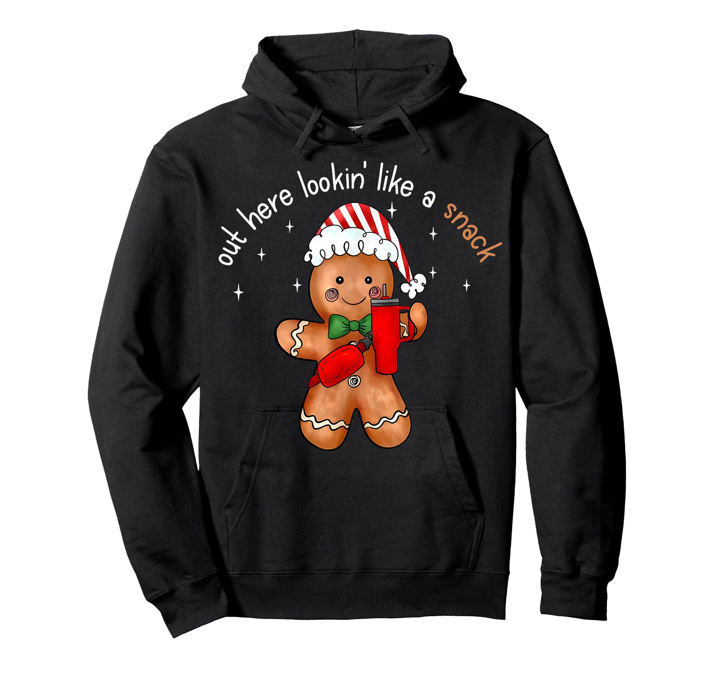 Out Here Looking Like A Snack Funny Xmas Light Gingerbread T-Shirt