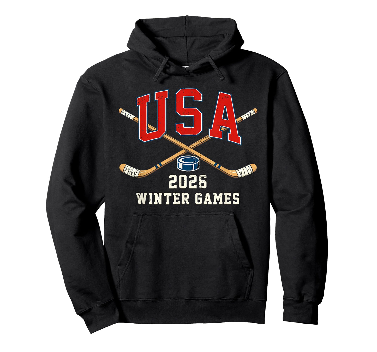 Ice Hockey 2026 Sticks US Flag Patriotic Player Men Boys Kid T-Shirt