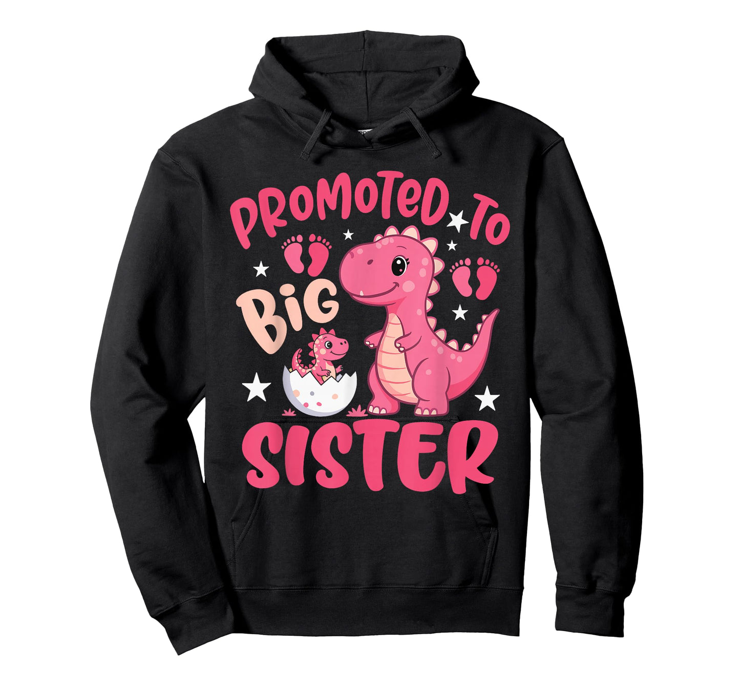Promoted to Big Sister 2026 Dinosaur T-Rex Girls Toddler T-Shirt