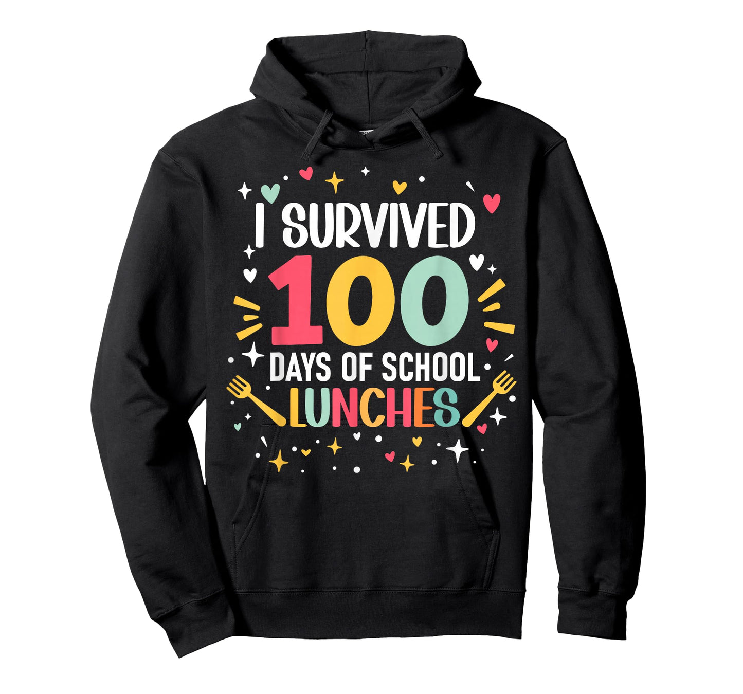 I Survived 100 Days of School Lunches 100th Day Cafeteria T-Shirt
