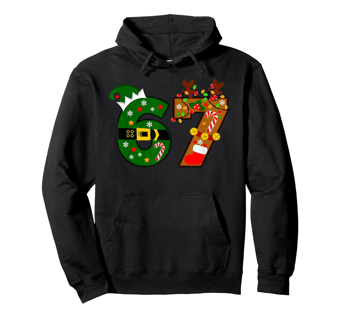 Funny Christmas 67 Meme Inspired Santa Reindeer Number 67 T-Shirt