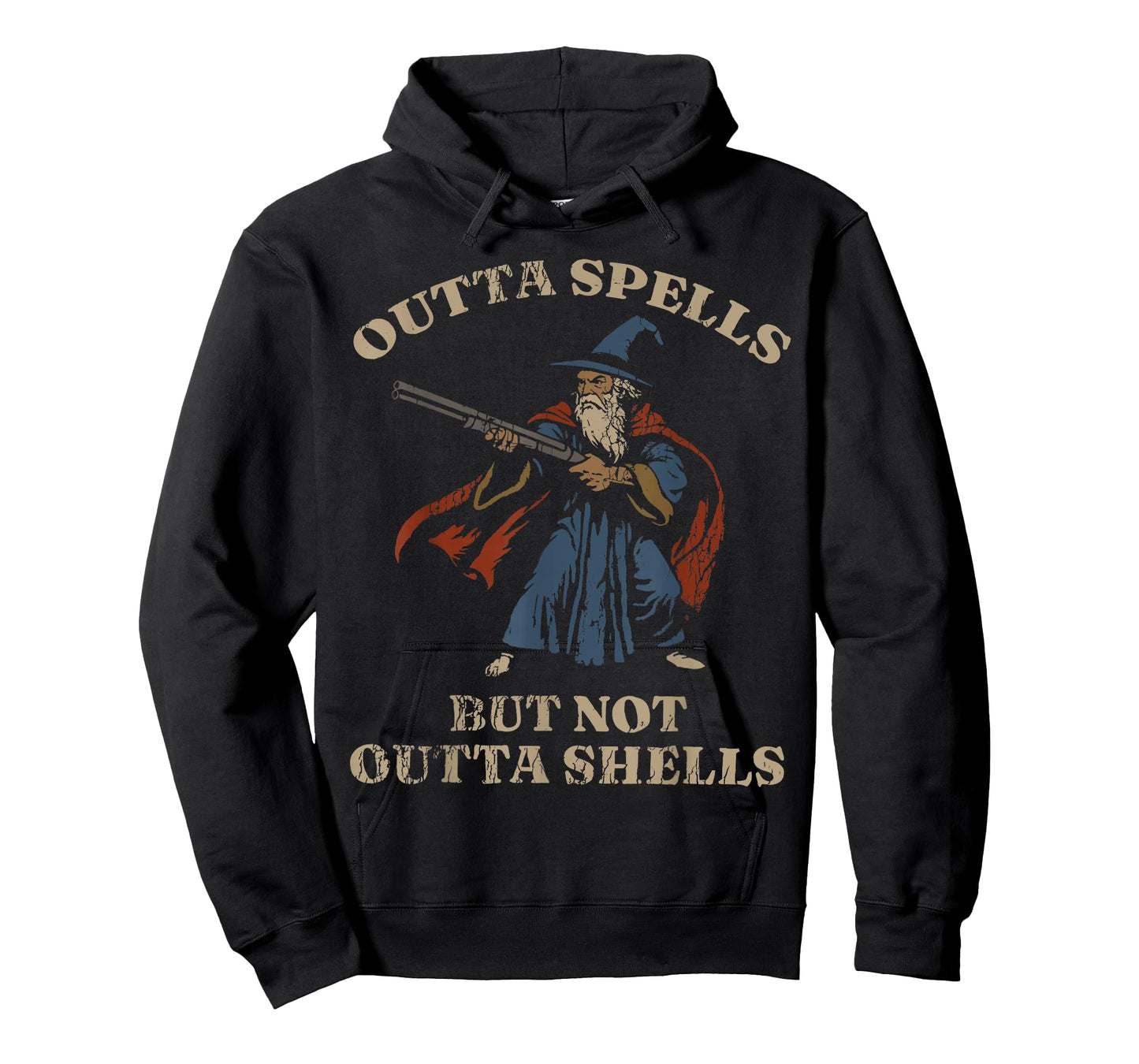Outta Spells But Not Outta Shells Wizard Fantasy Meme T-Shirt