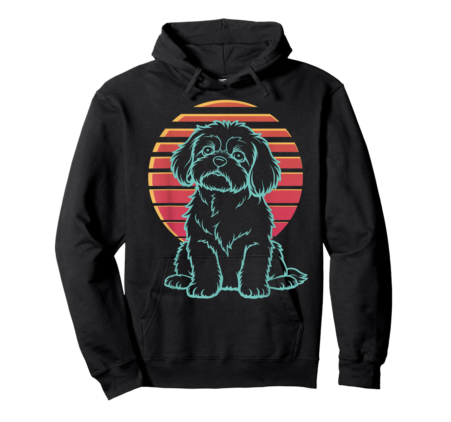 Shih Tzu Lover Dog Owner Retro Synthwave 80s T-Shirt