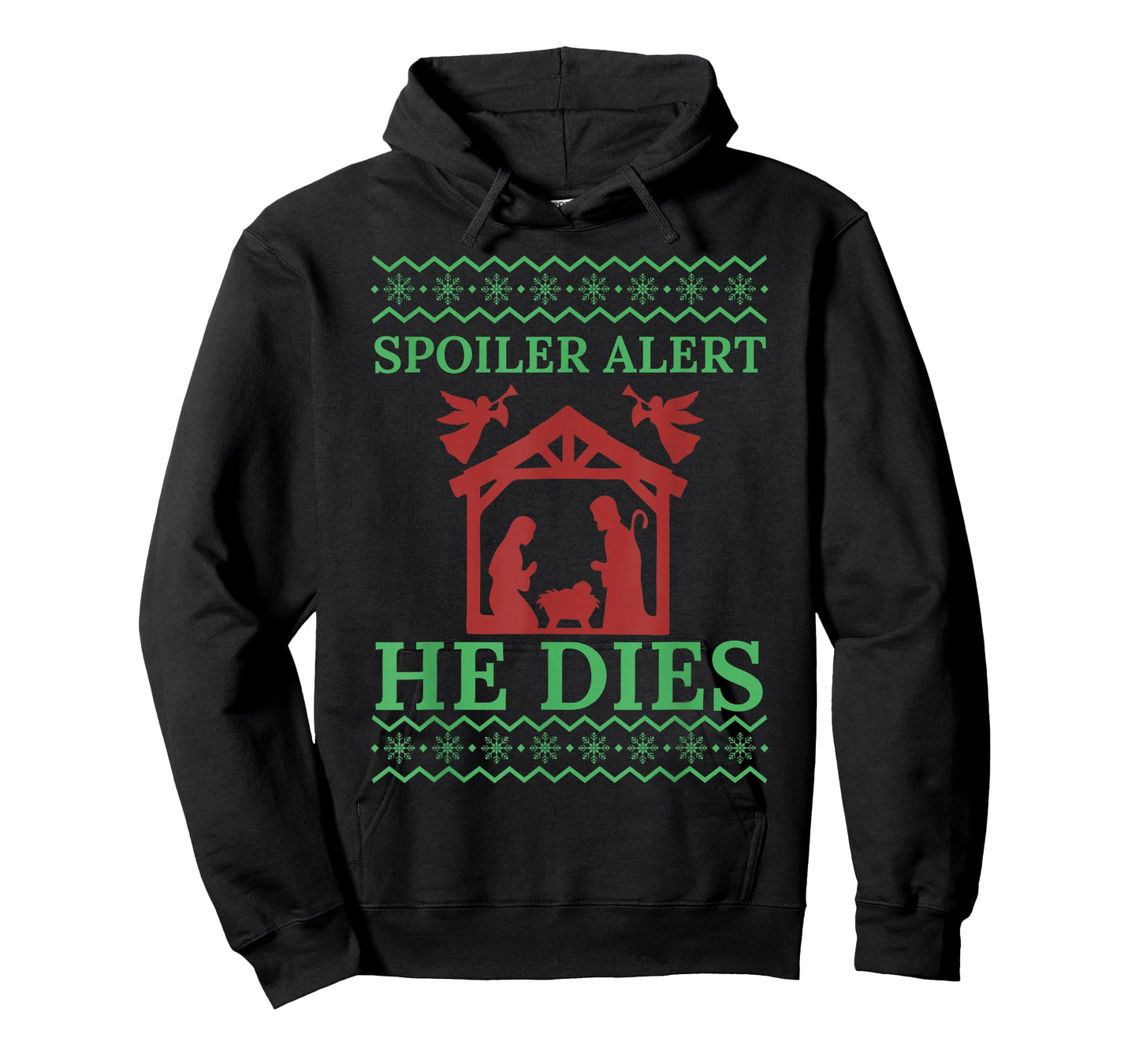 Retro Spoiler Alert He Dies Jesus Nativity Scene Christmas T-Shirt