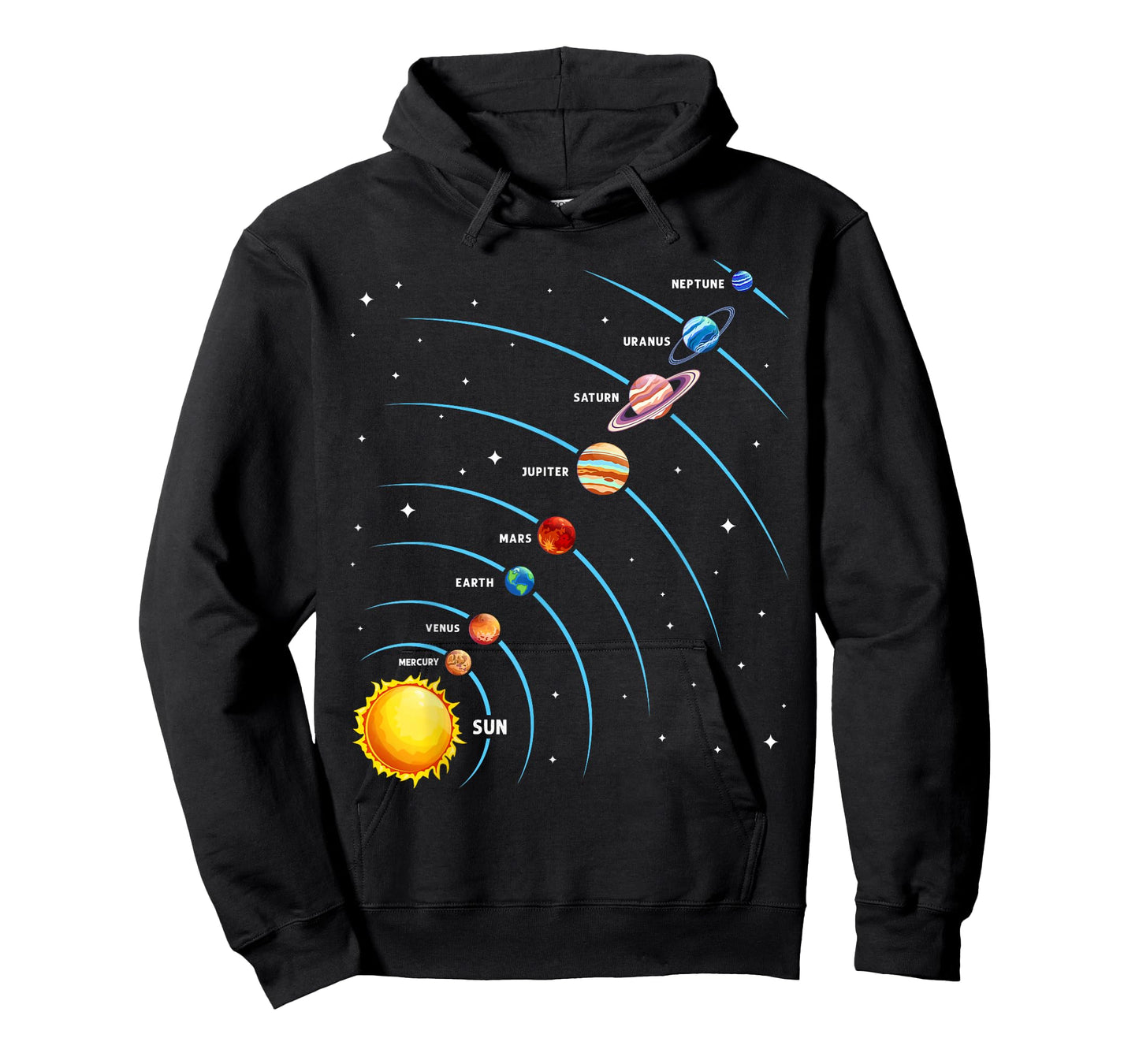 Solar System Colorful Space Planets Educational Kids T-Shirt