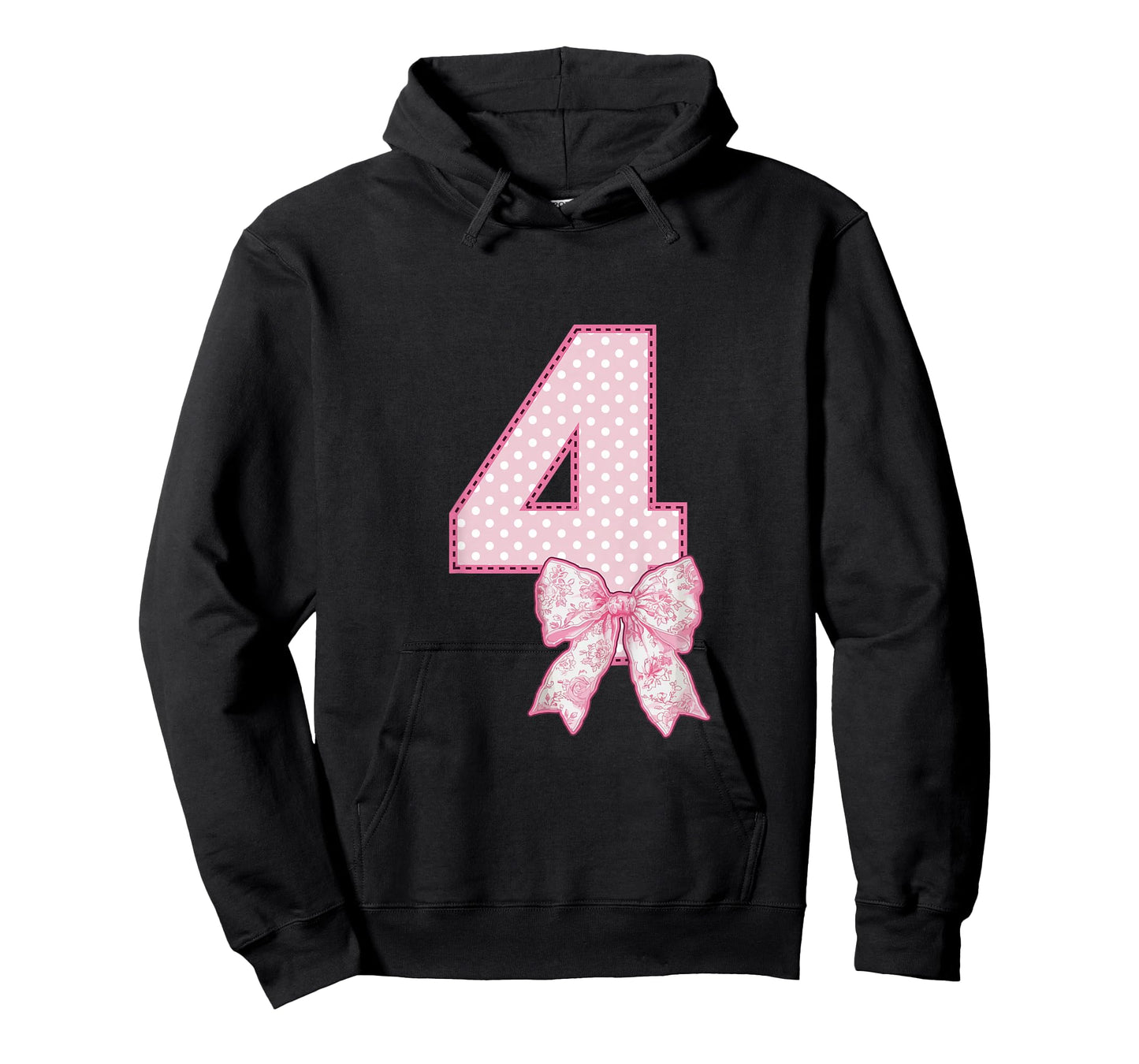 Kids 4th Birthday Shirt Girl Coquette Bow Kids Four 4 Year Old T-Shirt