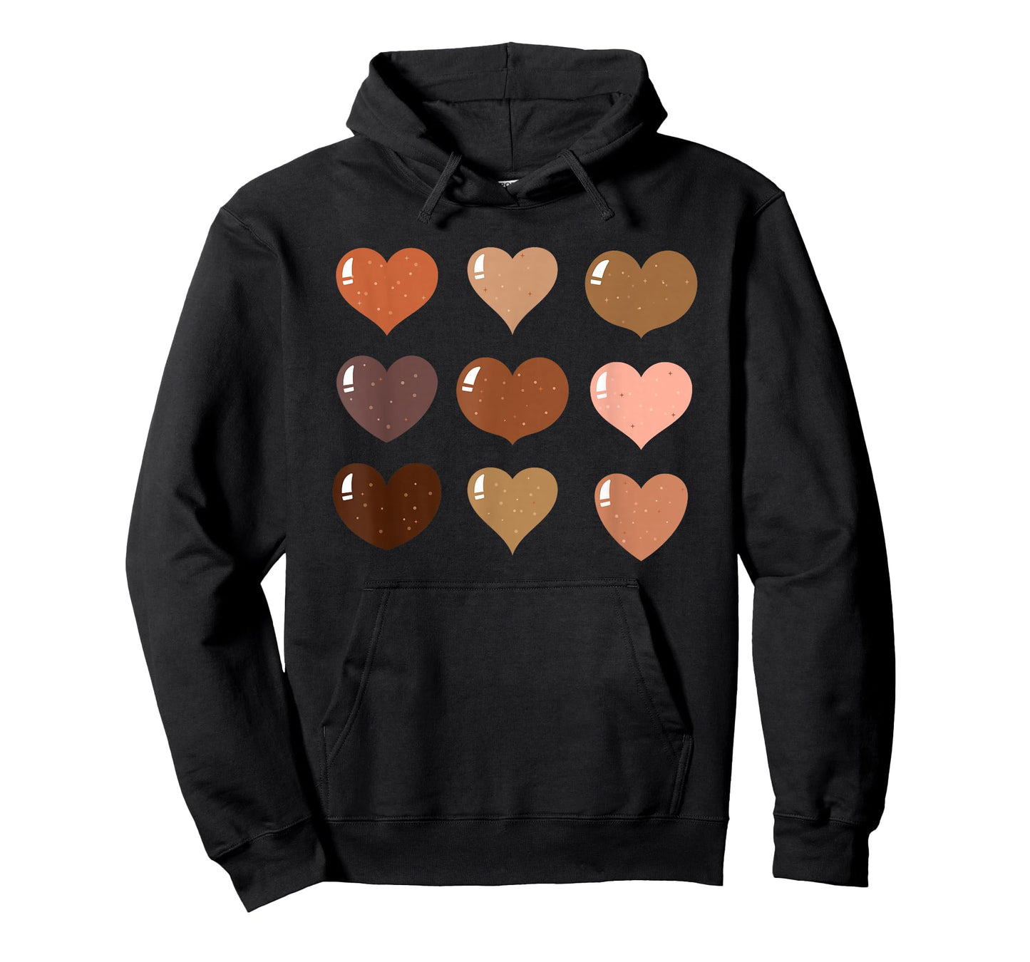 Black History Month Melanin Skin Tone Hearts African Pride T-Shirt