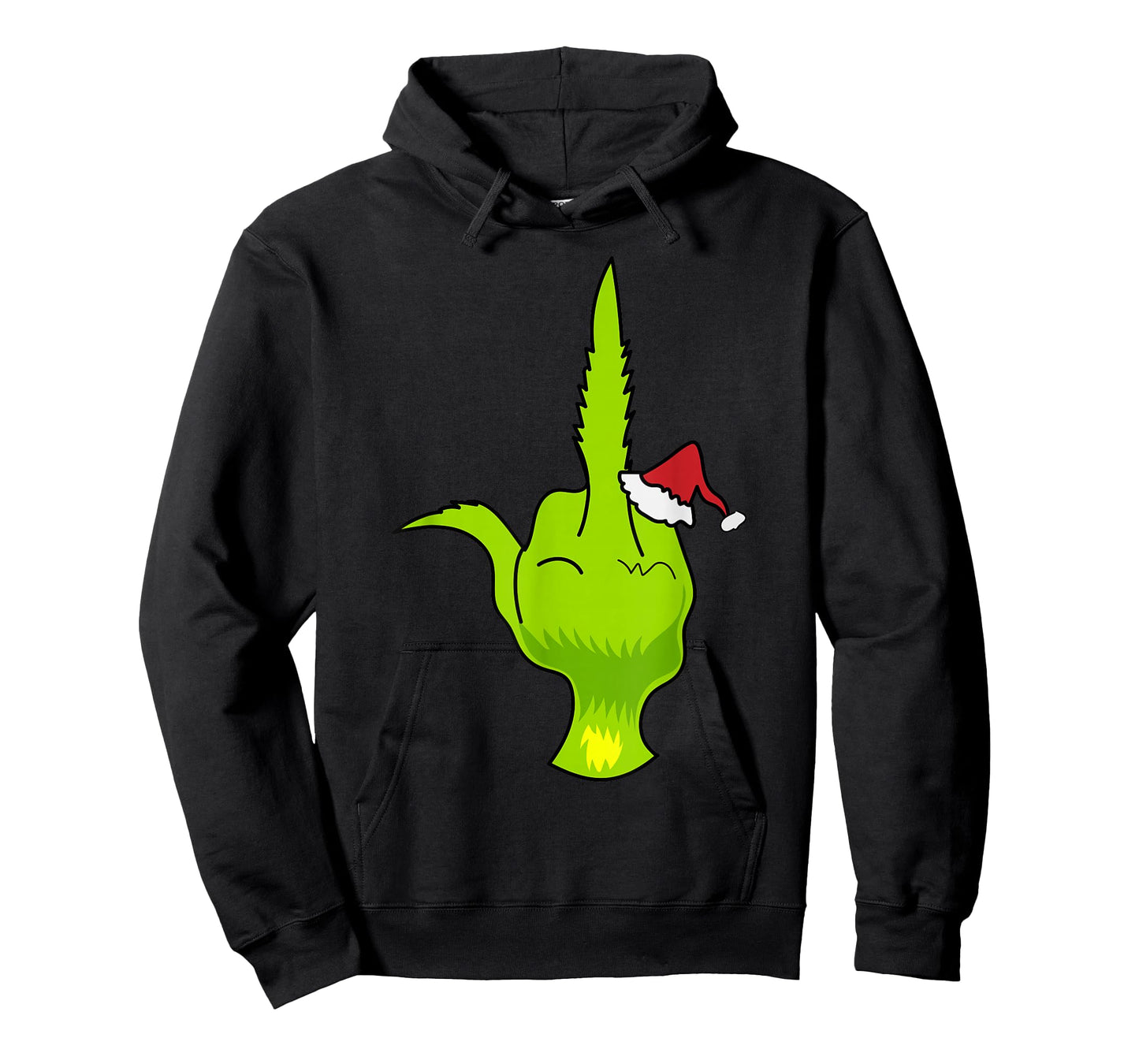 Funny Green Hand Middle Finger Xmas Santa T-Shirt