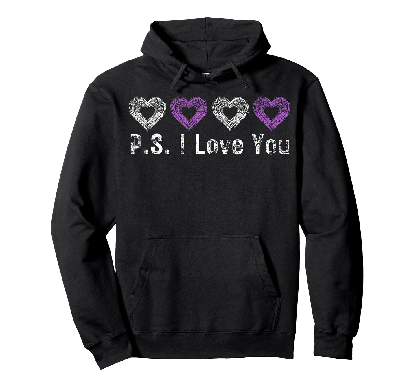 PS I Love You Day Valentine's Day Purple Heart Women Men Kid T-Shirt