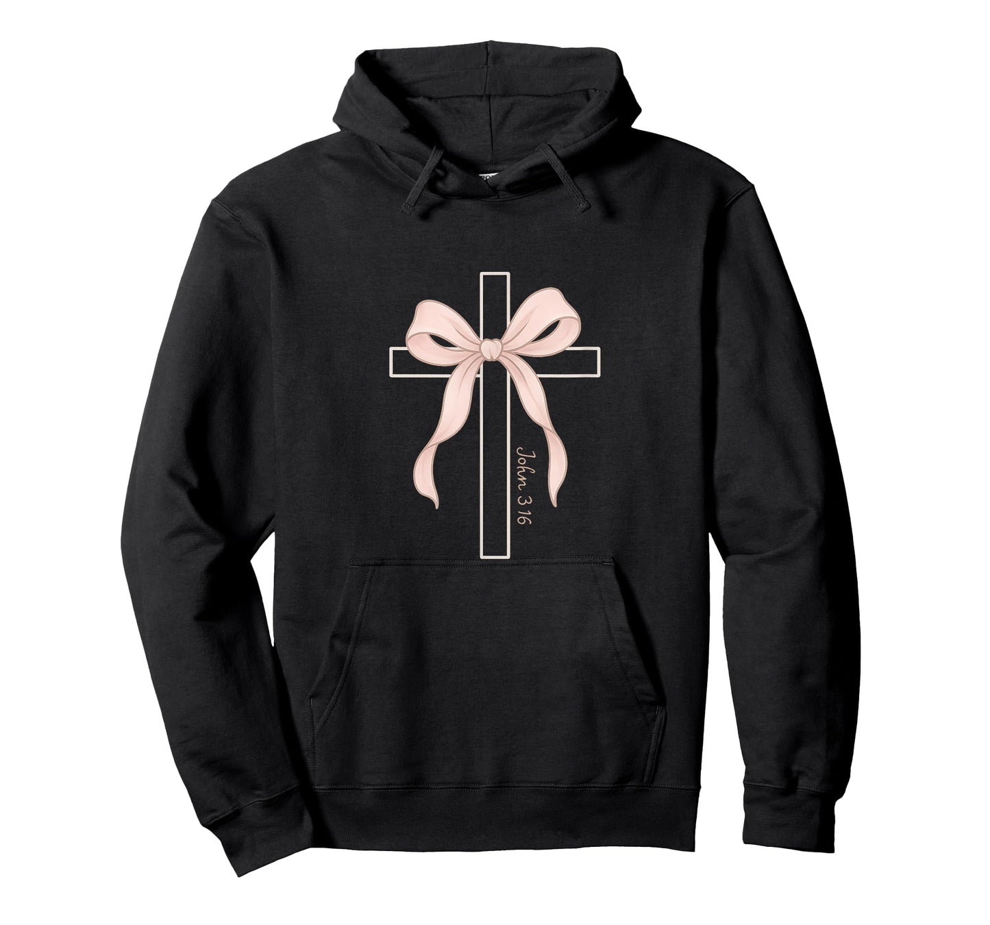 John 3:16 Pink Bow Cross - Gentle Christian Faith Design T-Shirt