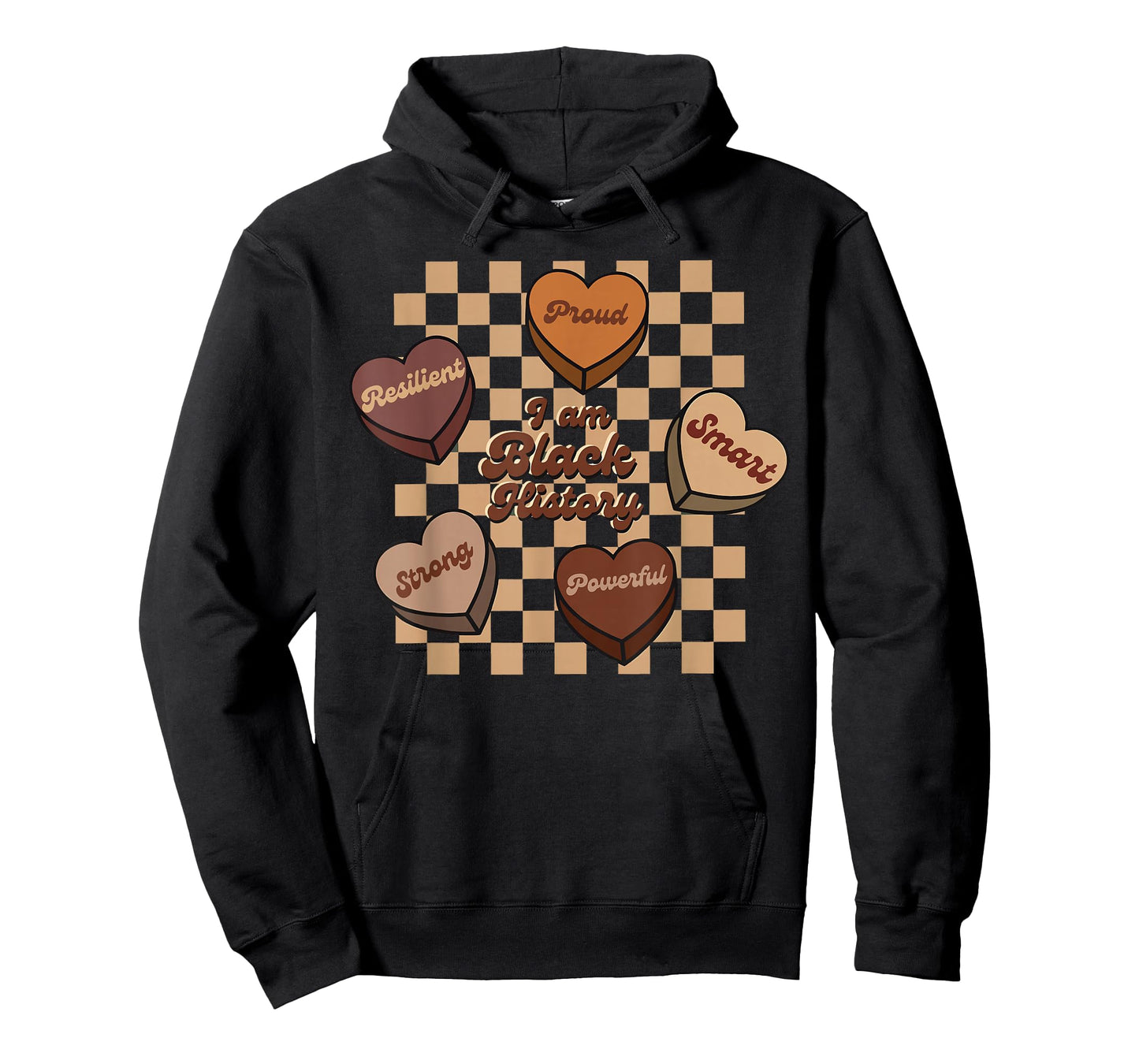I Am Black History Candy Heart Proud Strong Melanin African T-Shirt