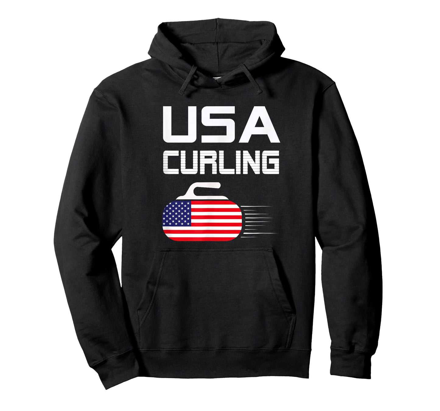 American Flag USA Ice Curling Rock Curler T-Shirt