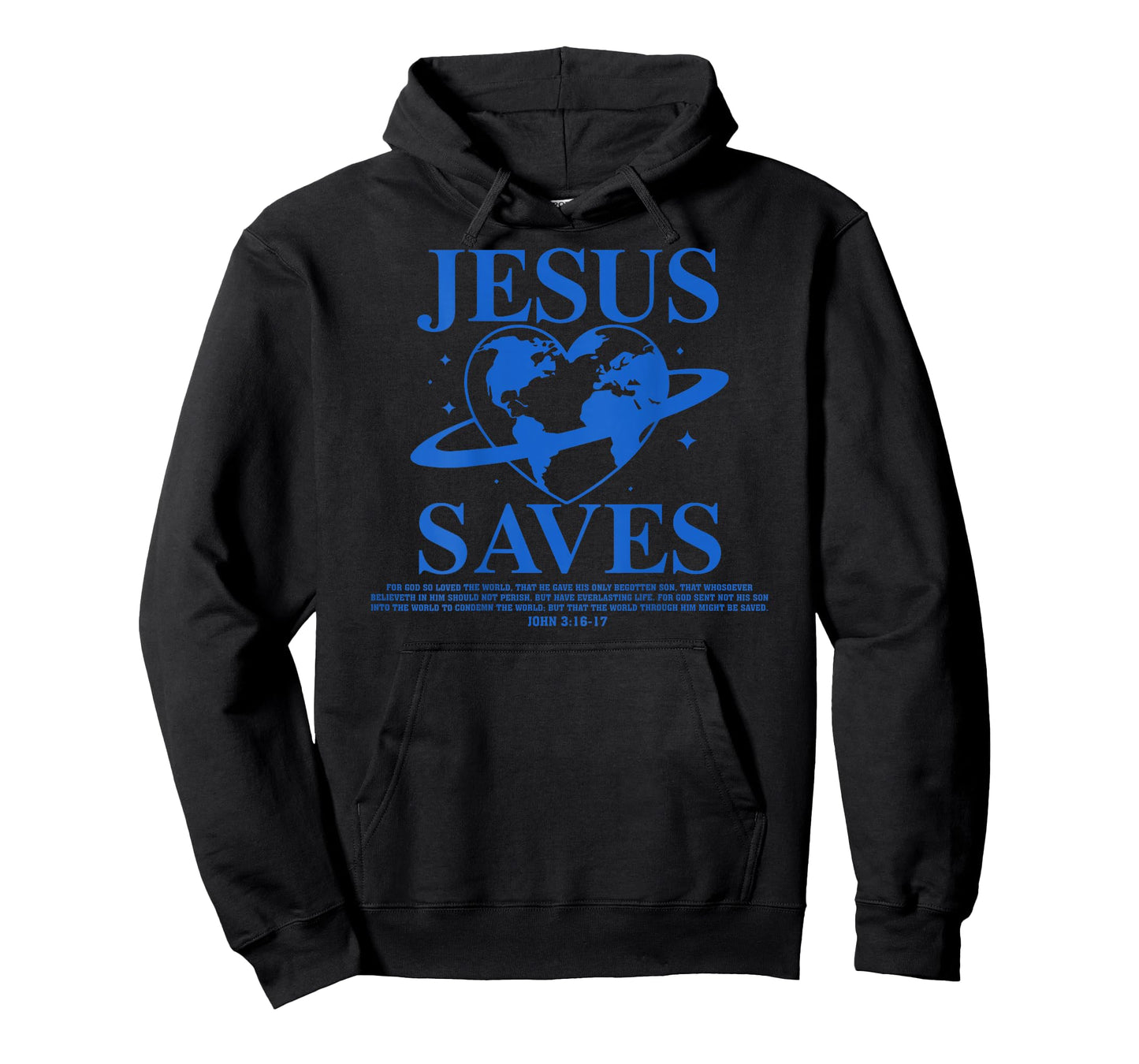Good News Jesus Saves John 3:16-17 Christian Word (On Back) T-Shirt