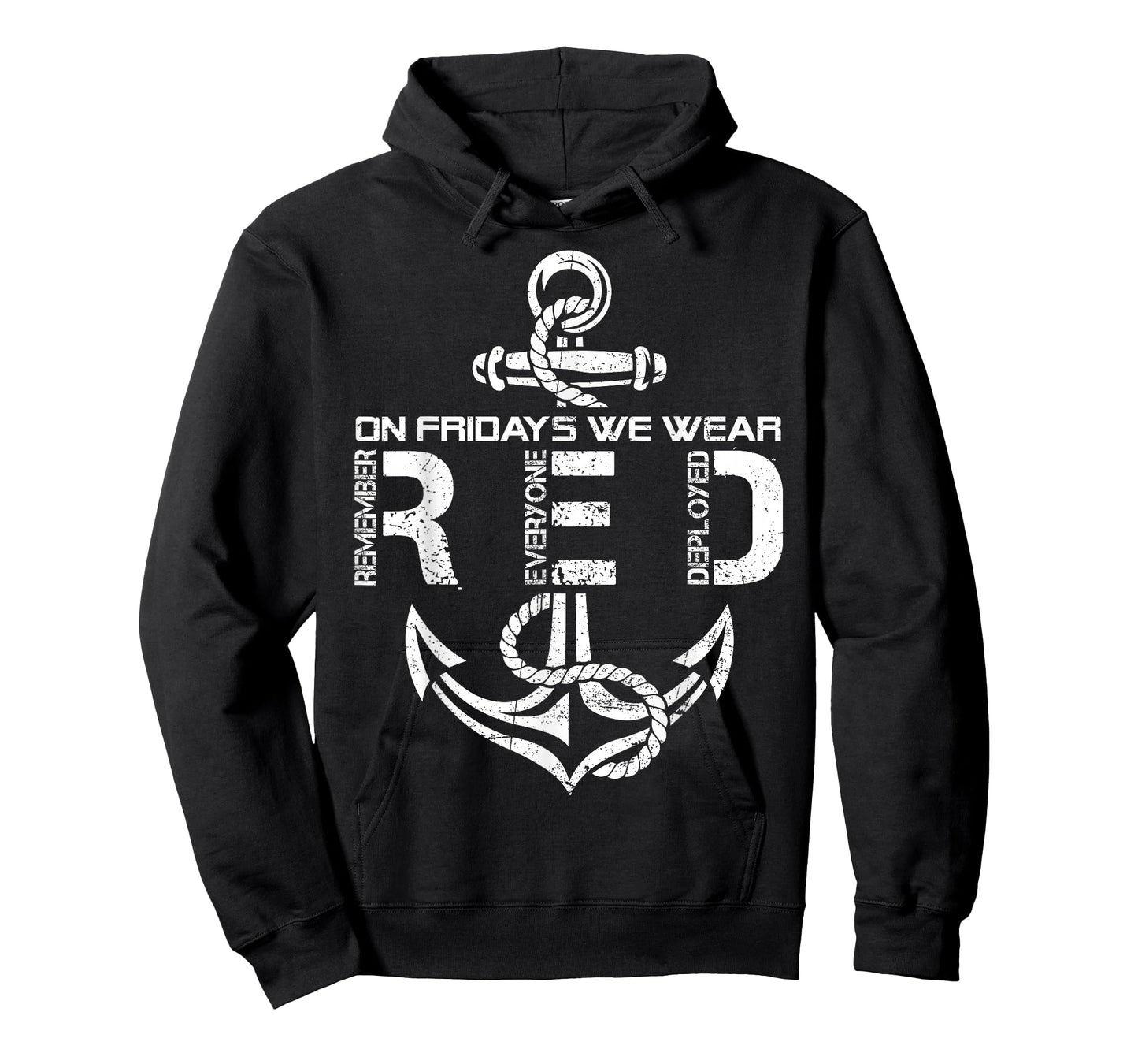 On Fridays We Wear Red Sailor Anchor US Military Support T-Shirt