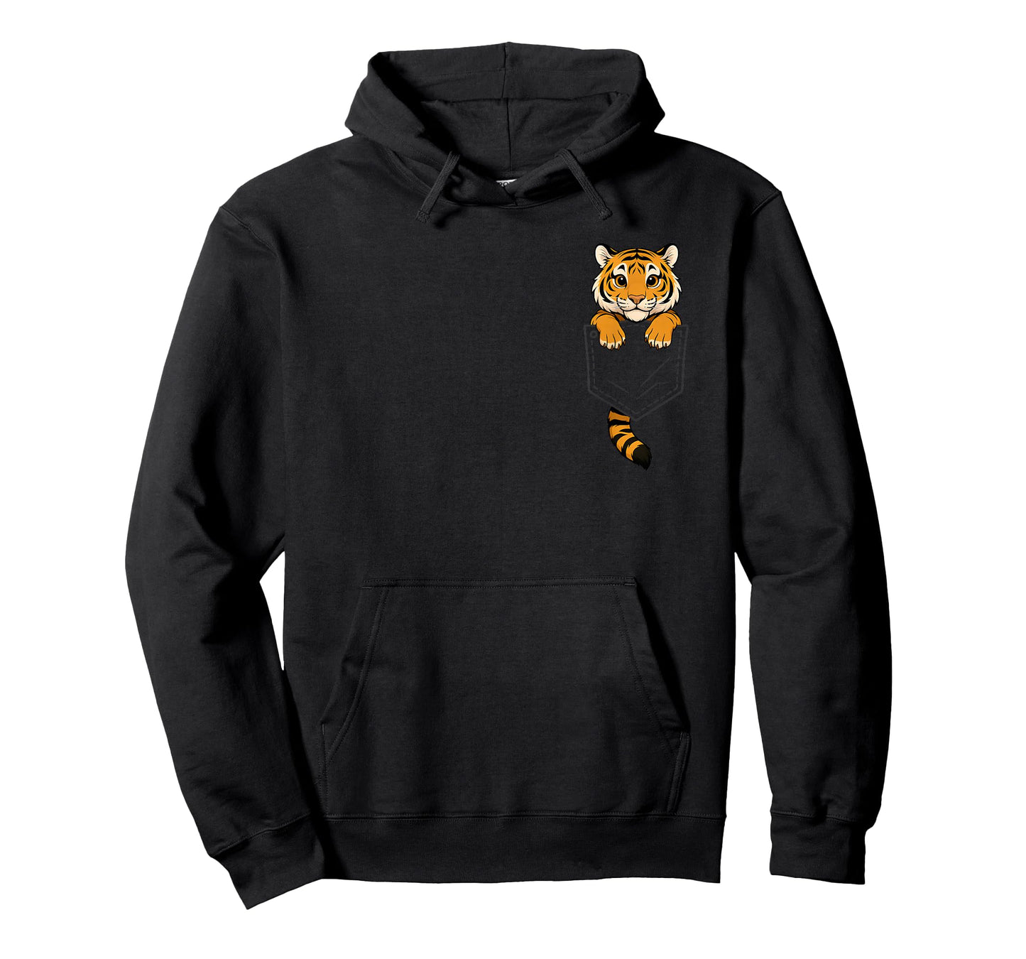 Funny Tiger Peeking in Pocket Animal Lover Men Women Kids T-Shirt