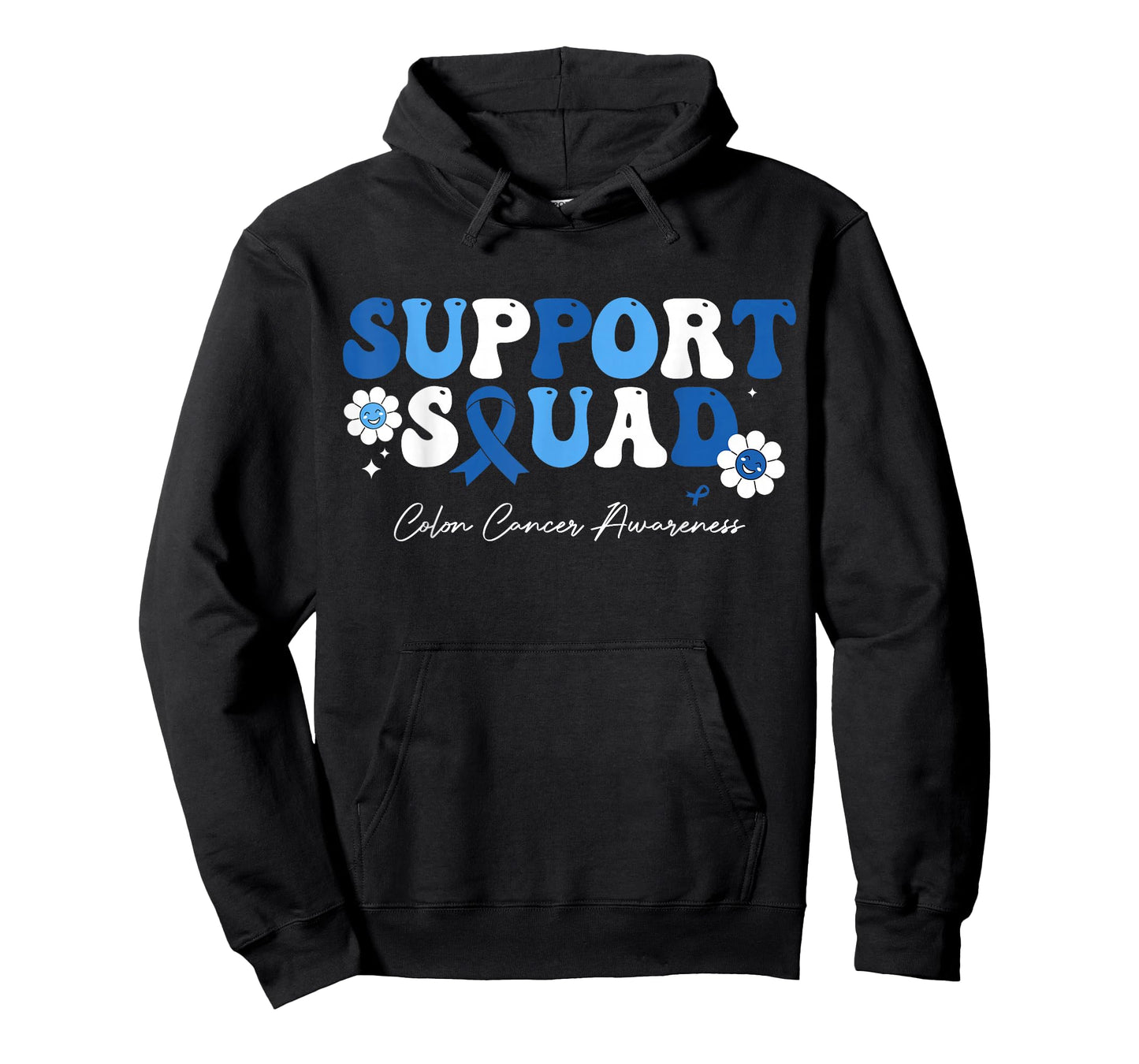 Groovy Support Squad Colon Cancer Awareness Blue Ribbon T-Shirt