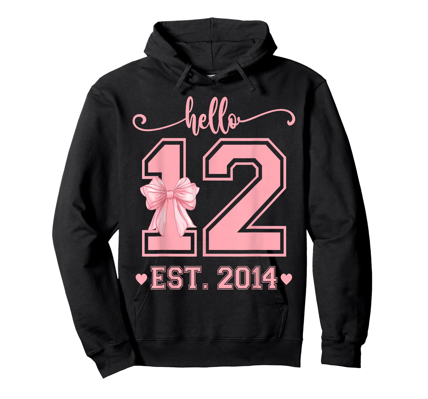 Hello Twelve EST 2014 12th Birthday Coquette 12 Year Girl T-Shirt