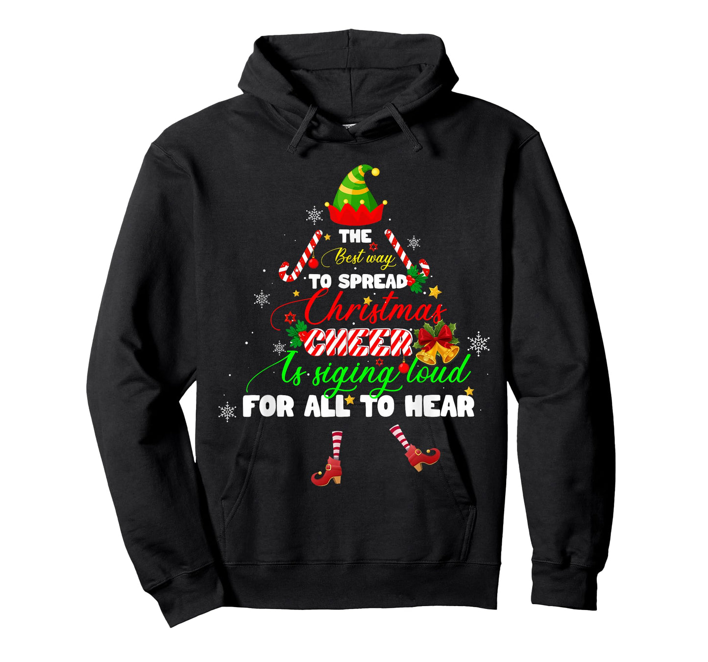 Spread Christmas Cheer is Singing Loud Elf Pajamas Xmas T-Shirt