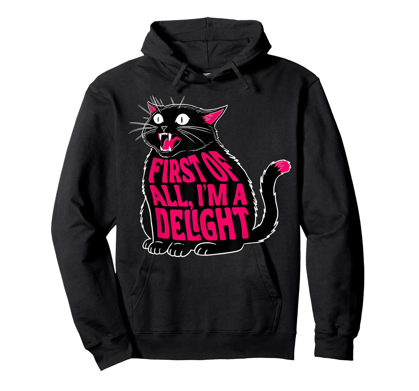 First of All I'm a Delight Roaring Cat Kitty Black Kitten T-Shirt