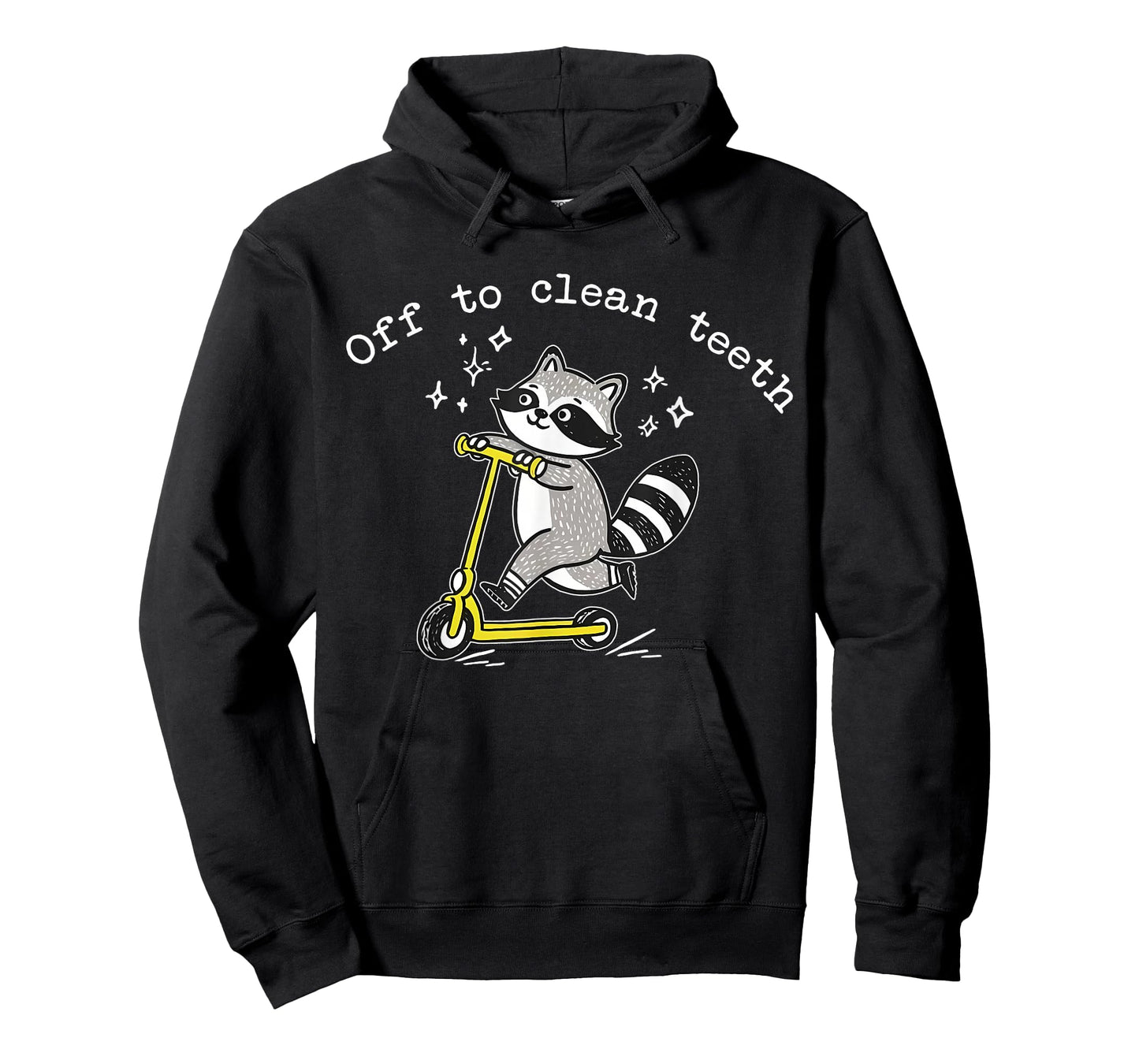 Funny Raccoon Scooter Off to Clean Teeth Dental Hygienist T-Shirt