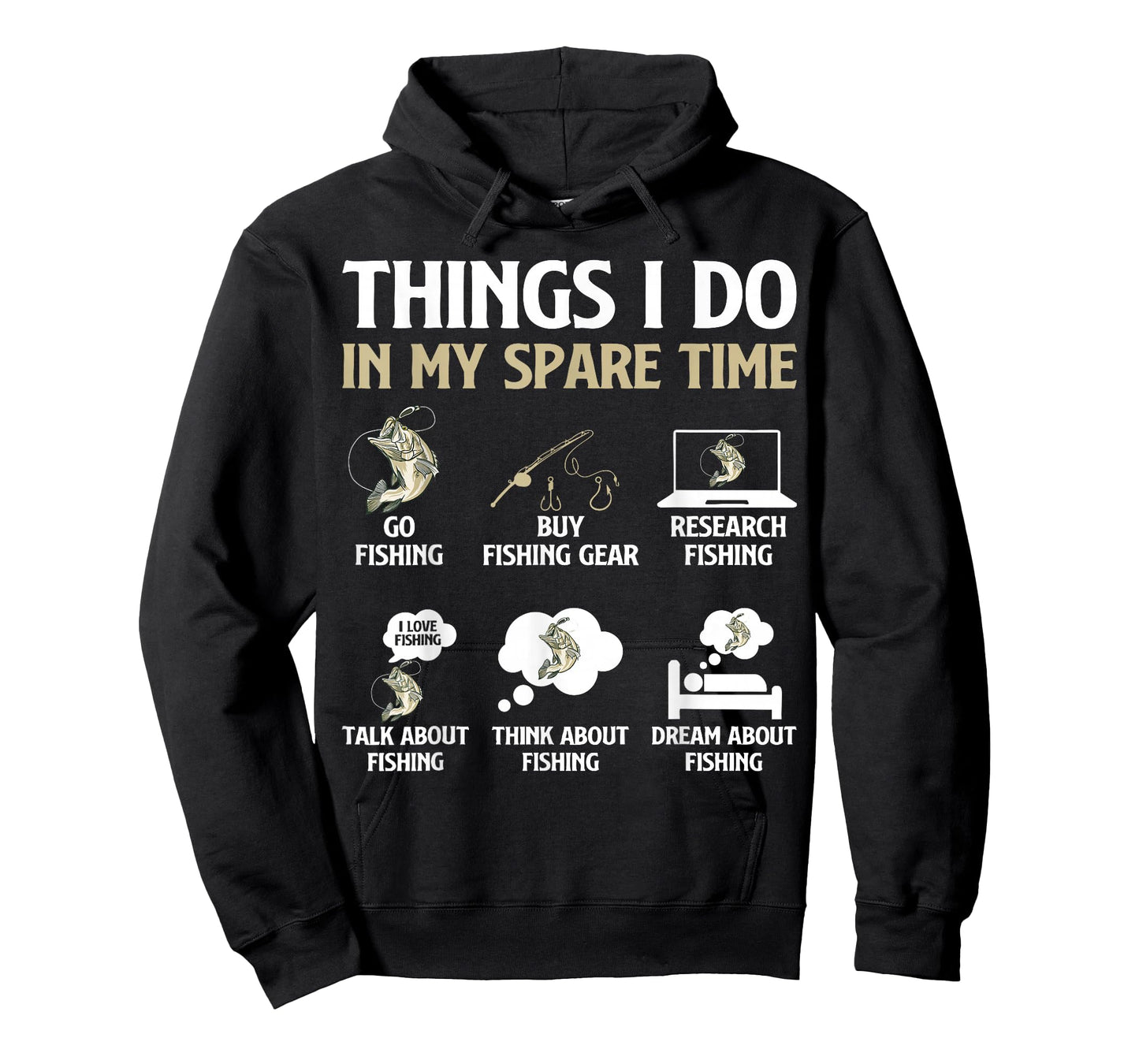 Things I Do in My Spare Time Fishing Boys Men Fishing Lovers T-Shirt