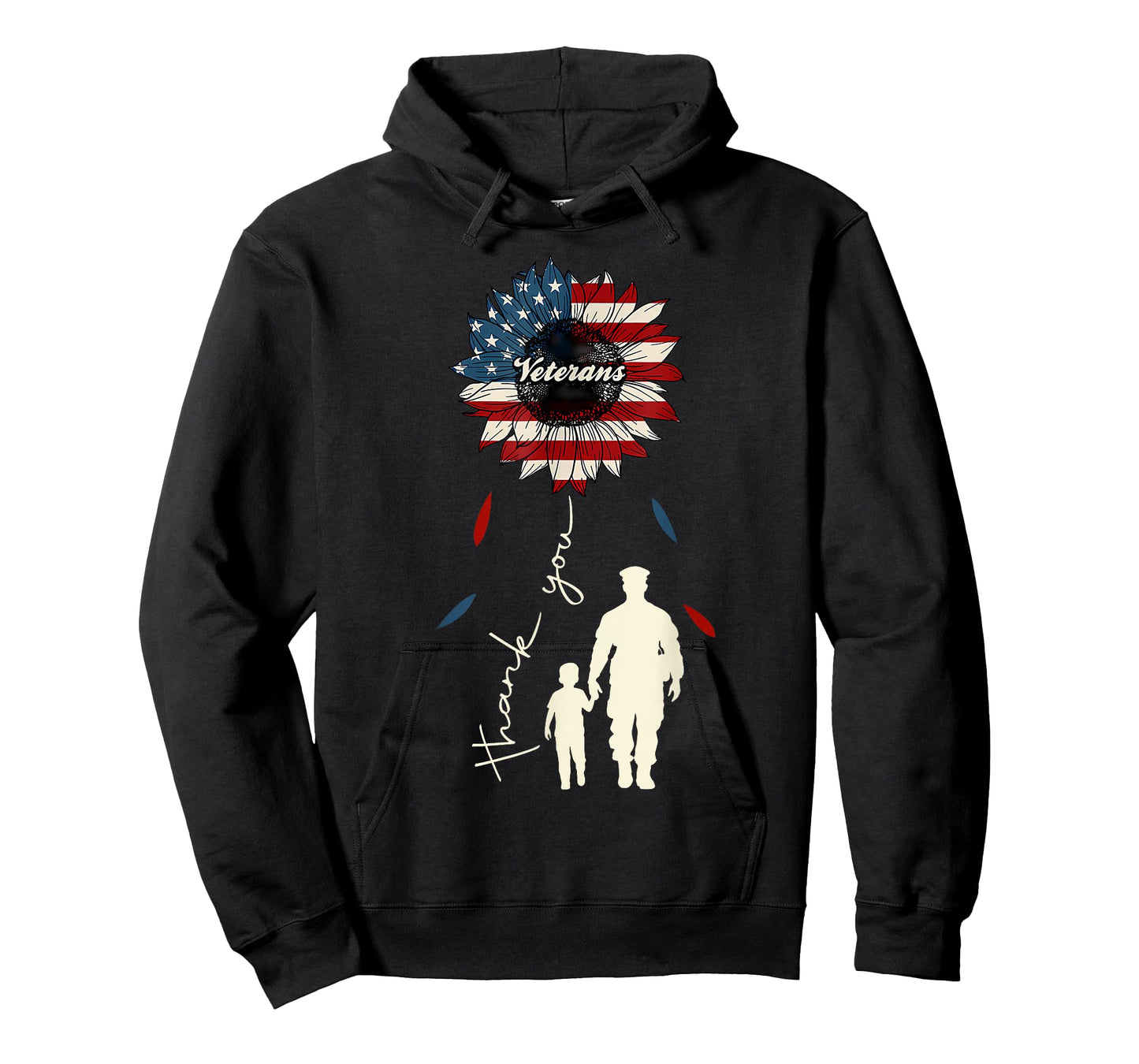 Thank You Veterans Sunflower USA Flag Military Patriotic T-Shirt