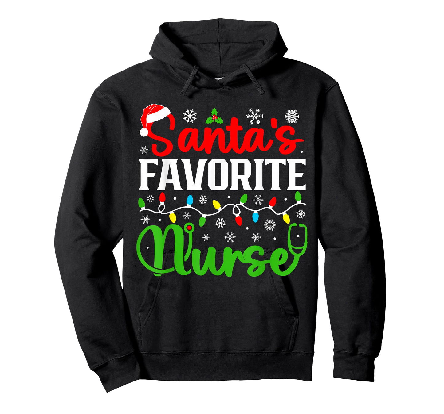 Santa's Favorite Nurse Funny Christmas Family Matching T-Shirt