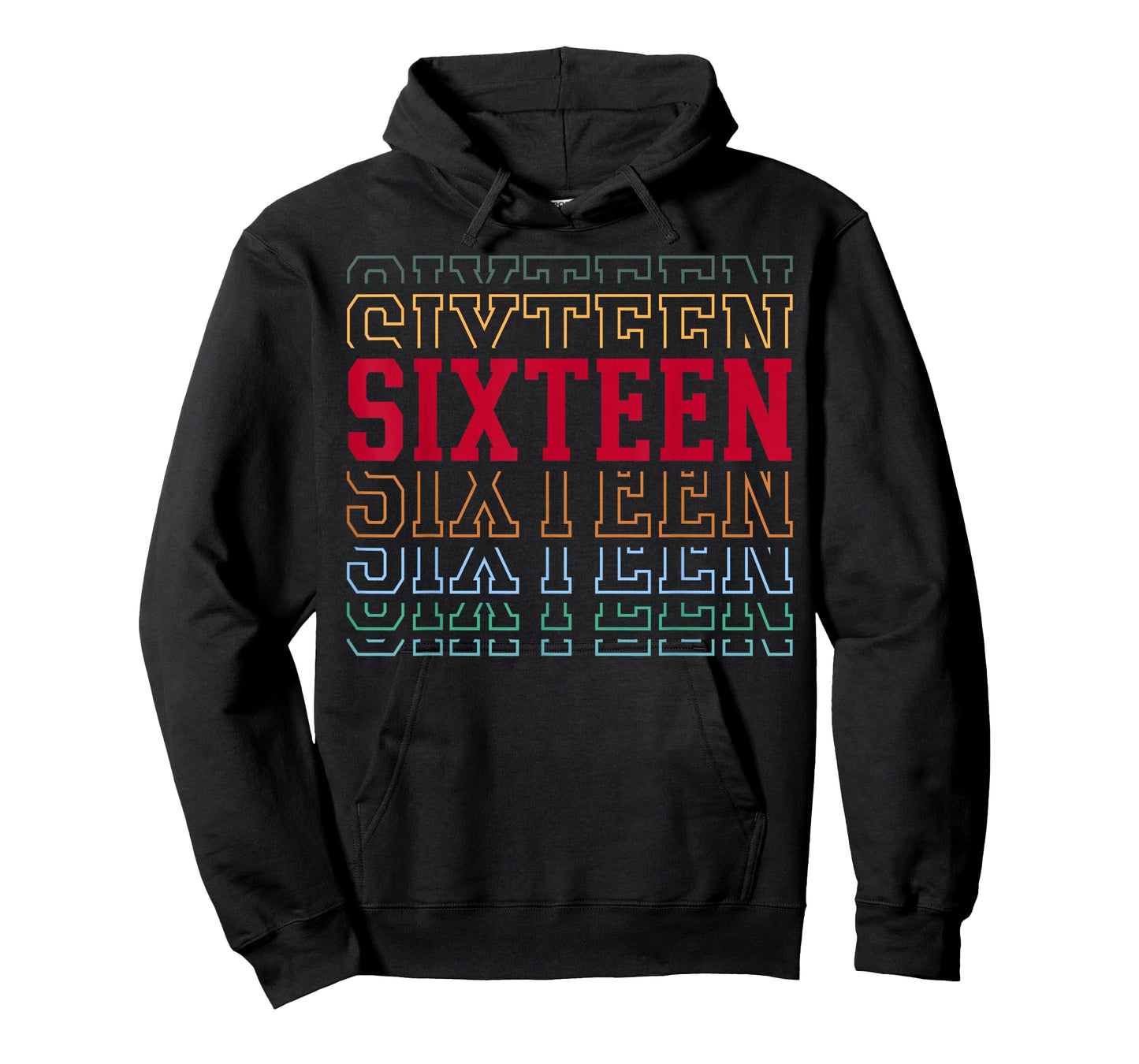 Sixteen 16th Birthday Retro Layered Text 16 Year Old T-Shirt
