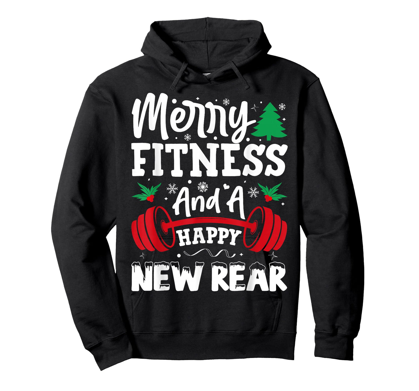 Merry Fitness Happy New Rear Workout Christmas T-Shirt