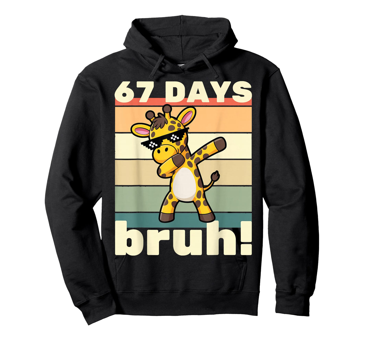 67 Days of School Bruh Funny Meme Boys Kids Dabbing Giraffe T-Shirt