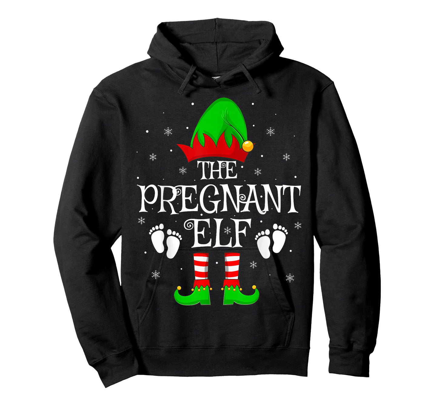 Pregnant Elf Christmas Family Matching Elf Squad Xmas Pajama T-Shirt