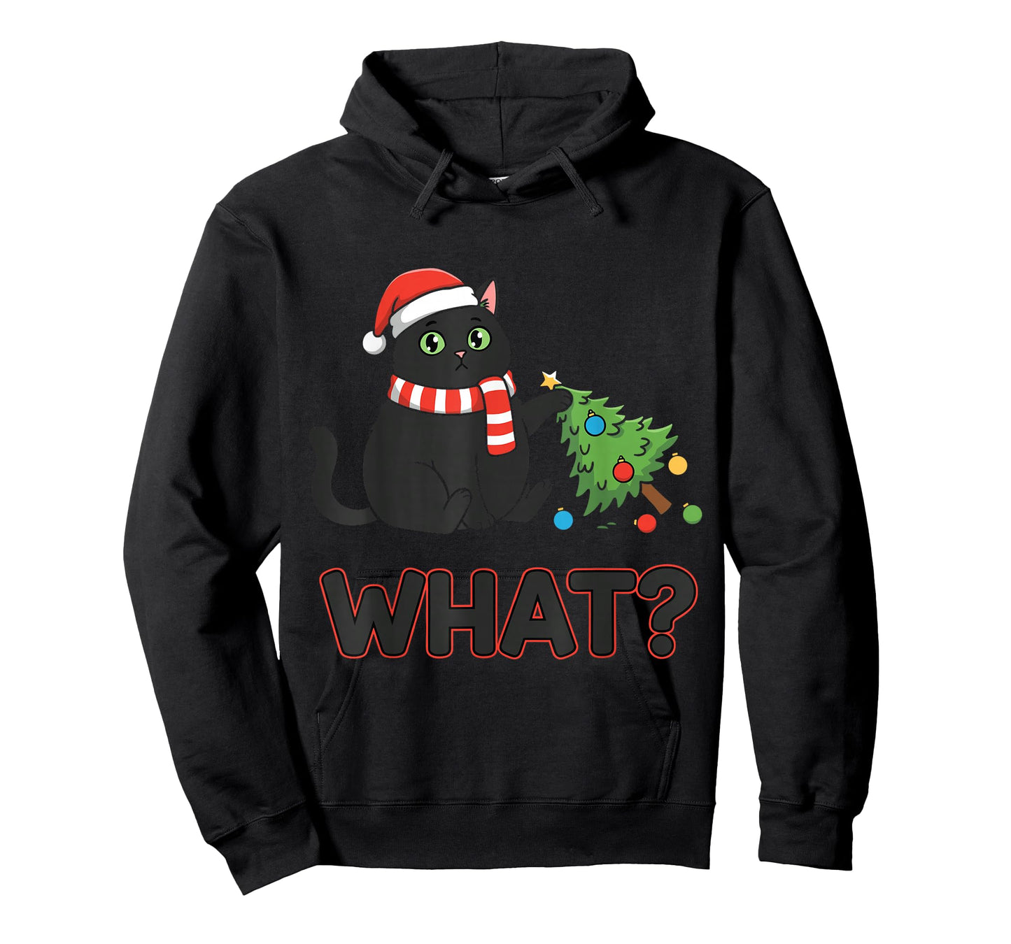 Funny Over Cat Christmas Tree What ? T-Shirt
