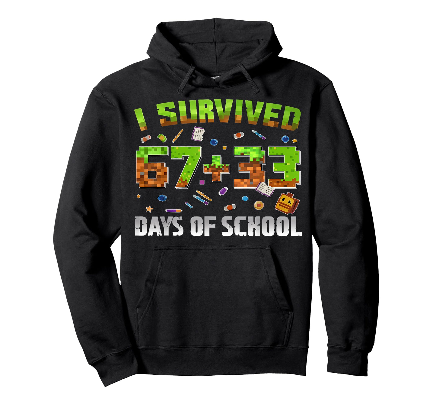 I Survived 100 Days of School 67+33 Game Student Teacher T-Shirt