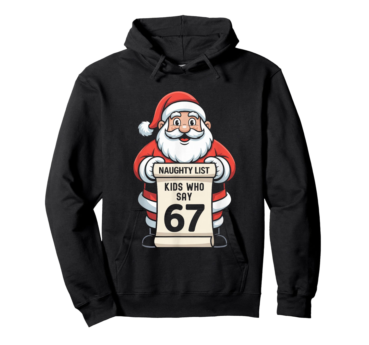 Naughty List Kids Who Say 67 Christmas Six Seven Santa T-Shirt