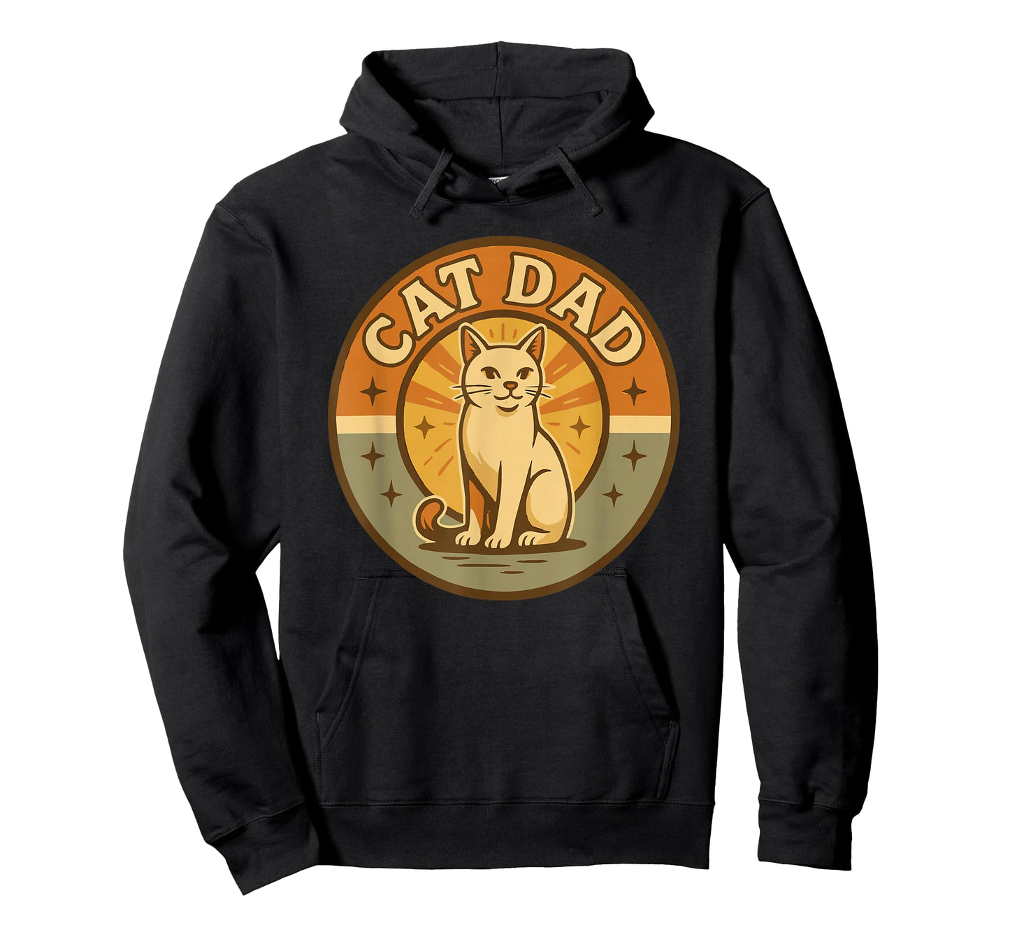 Retro Cat Dad Vintage-Style Feline Lover Graphic T-Shirt