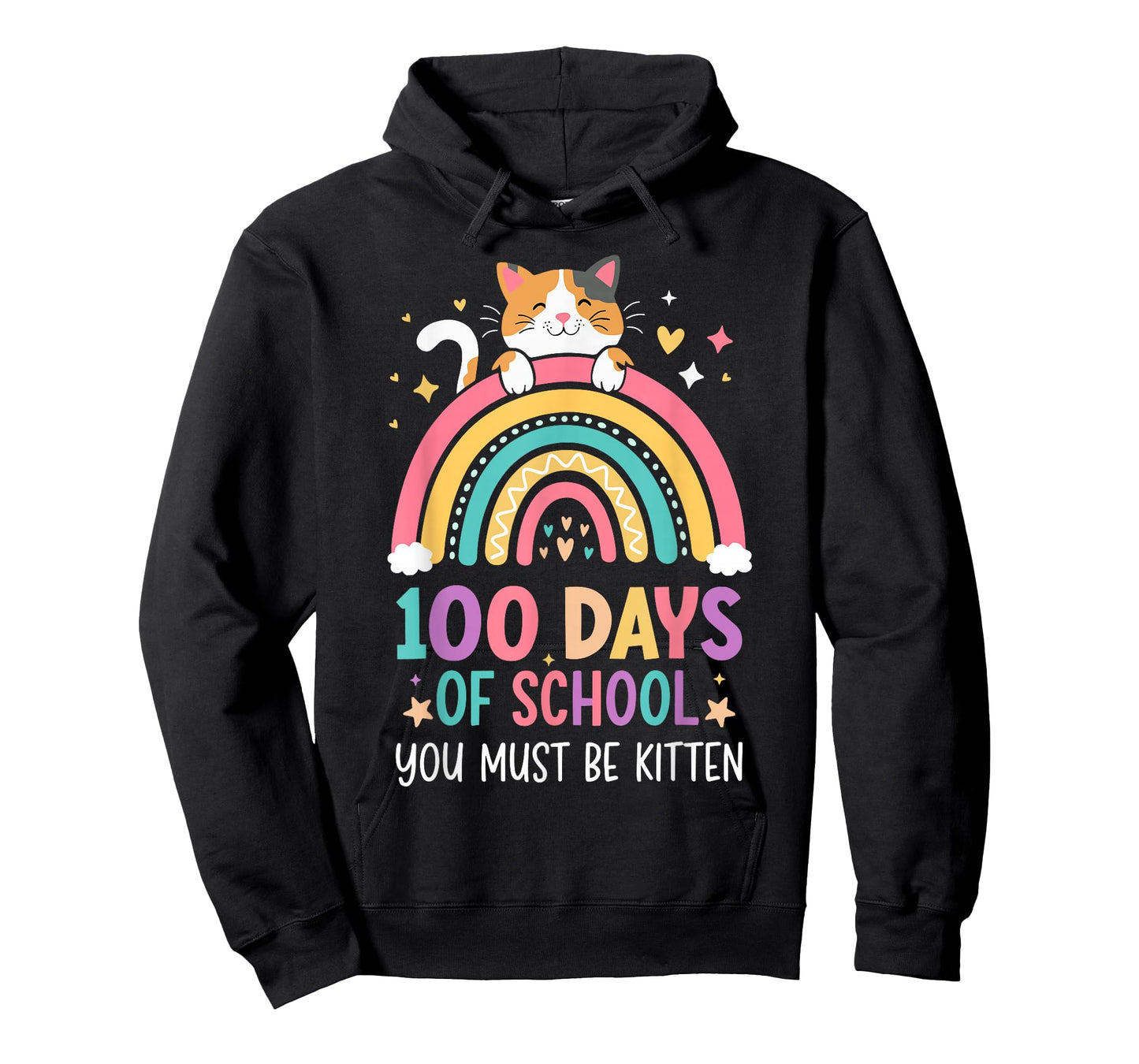 Girl 100 Day of School Cat for Girls 100th Day of School Kid T-Shirt