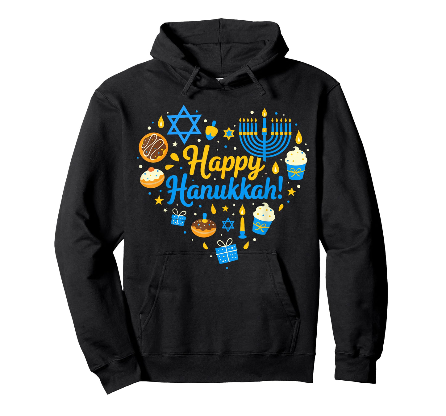 Happy Hanukkah Heart Dreidel Jewish Menorah Chanukah Pajamas T-Shirt