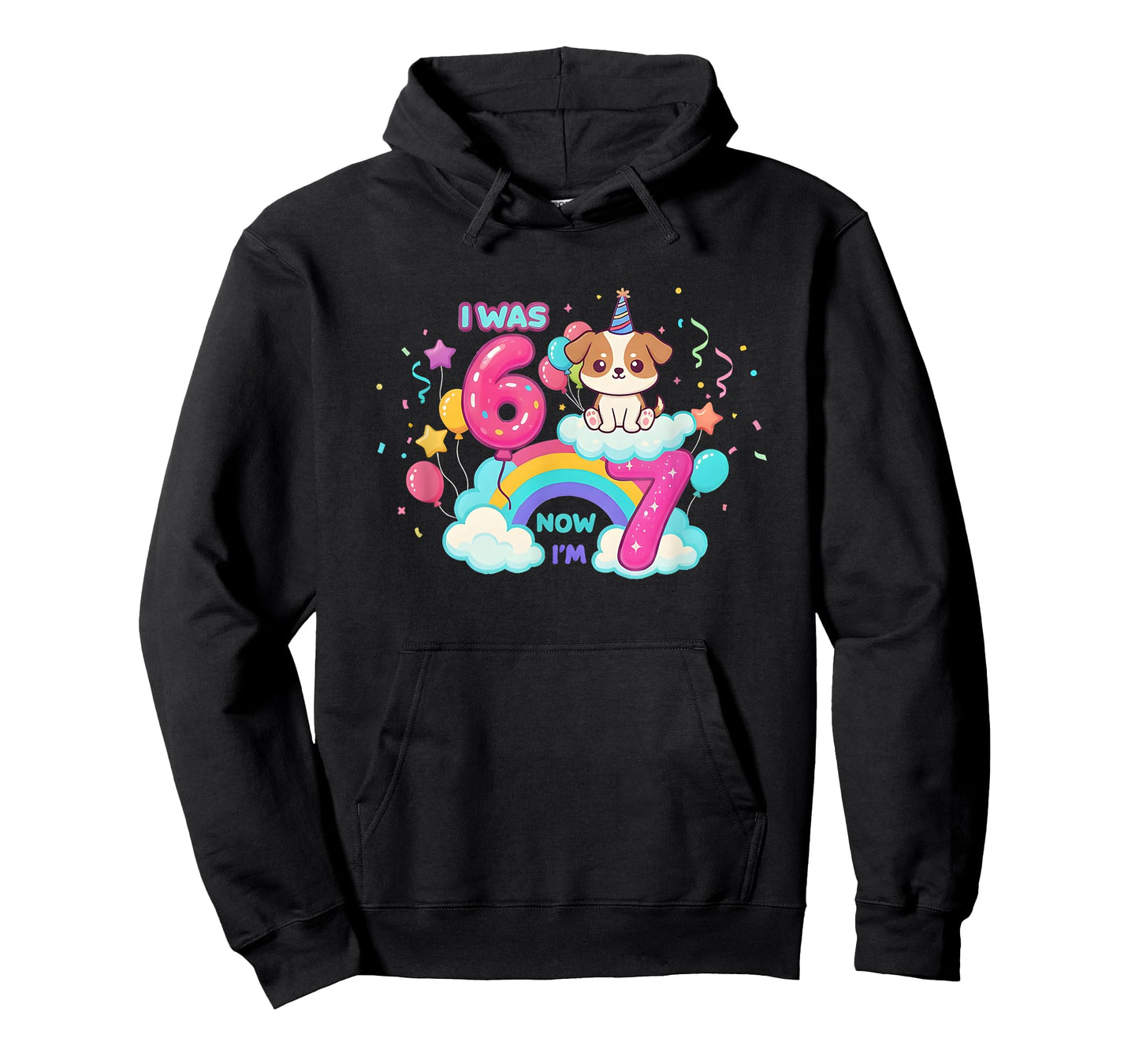 I was 6 Now I'm 7 Kawaii Dog 7th Birthday Funny 67 Meme Kids T-Shirt