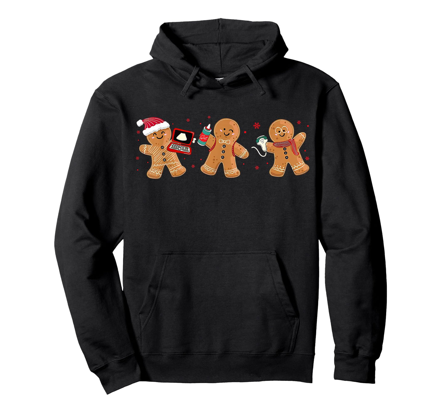 Gingerbread Sonographer Ultrasound Tech Christmas Cardiac T-Shirt