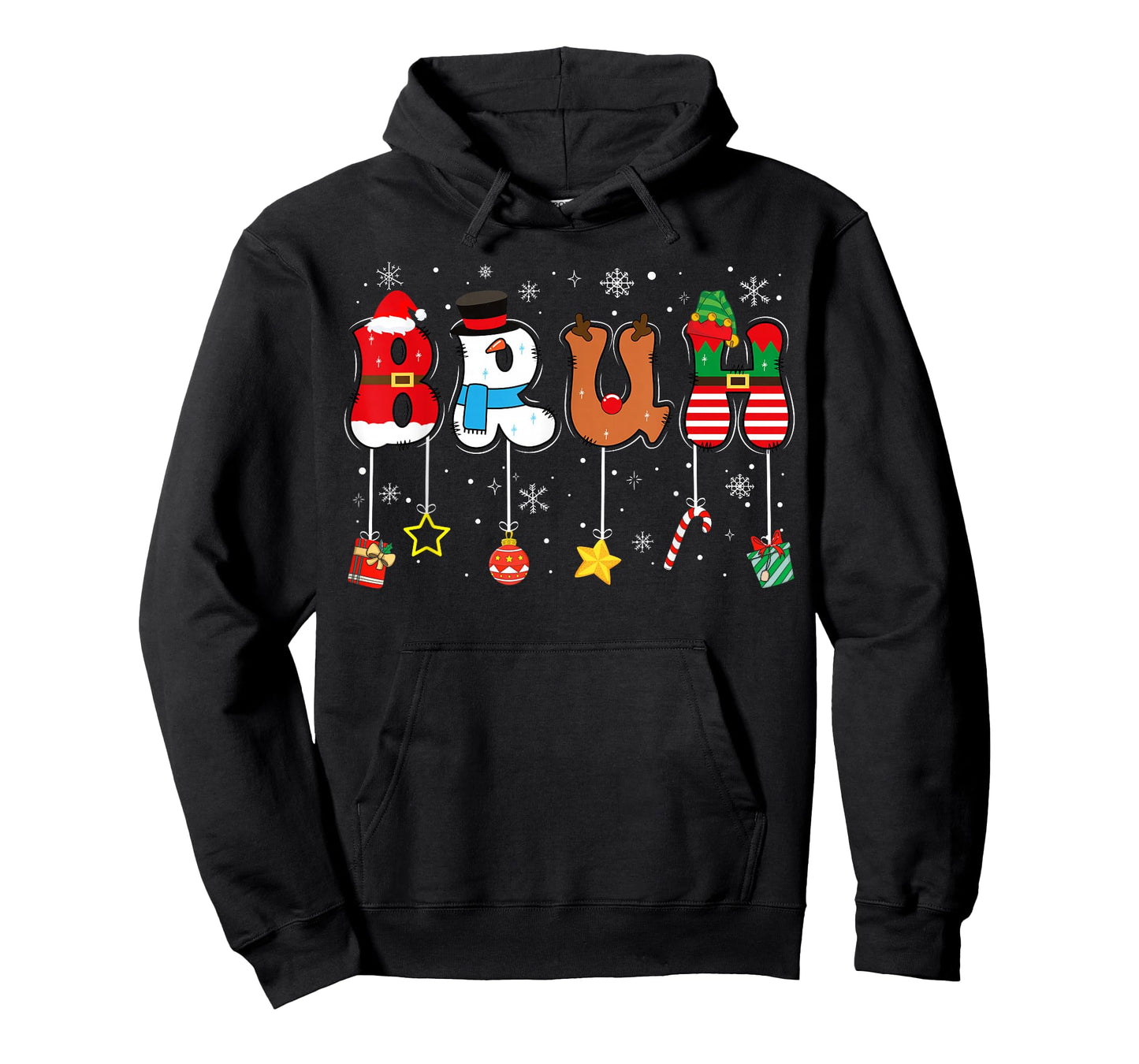 Bruh Funny Christmas Red Plaid Teens Boys Kids Xmas Pajamas T-Shirt