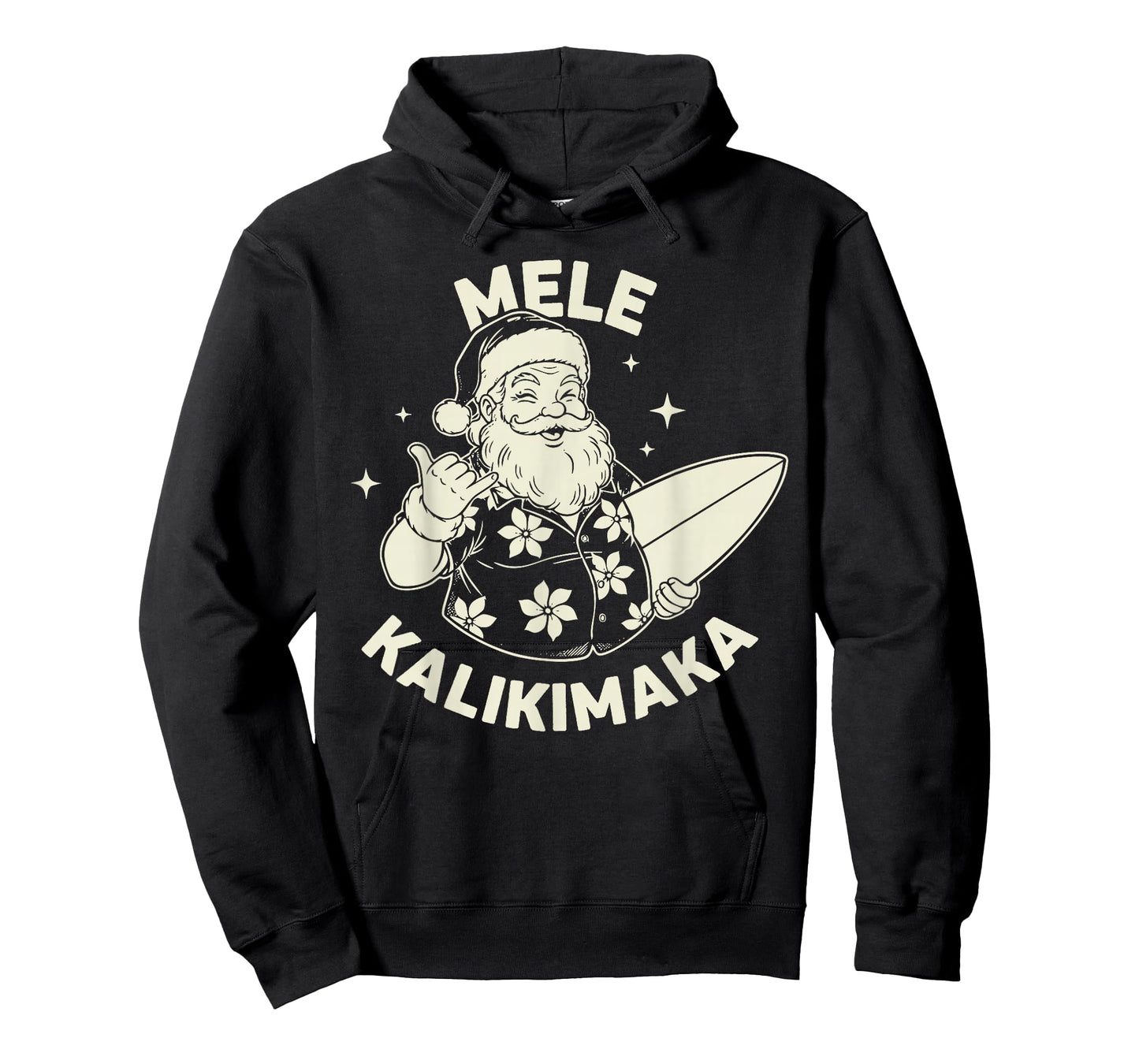 Retro Christmas Mele Kalikimaka Santa Shaka Hawaii T-Shirt