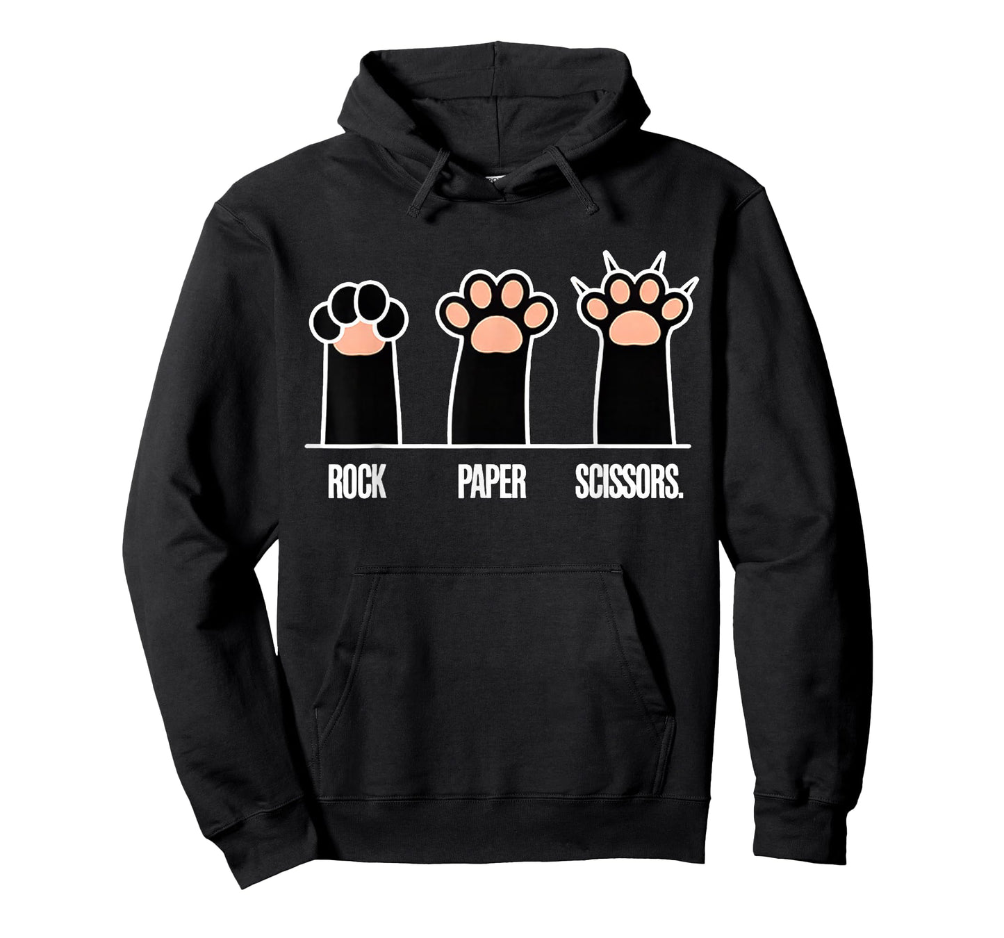 Rock Paper Scissors Hand Game Cute Pink Paw Cat T-Shirt