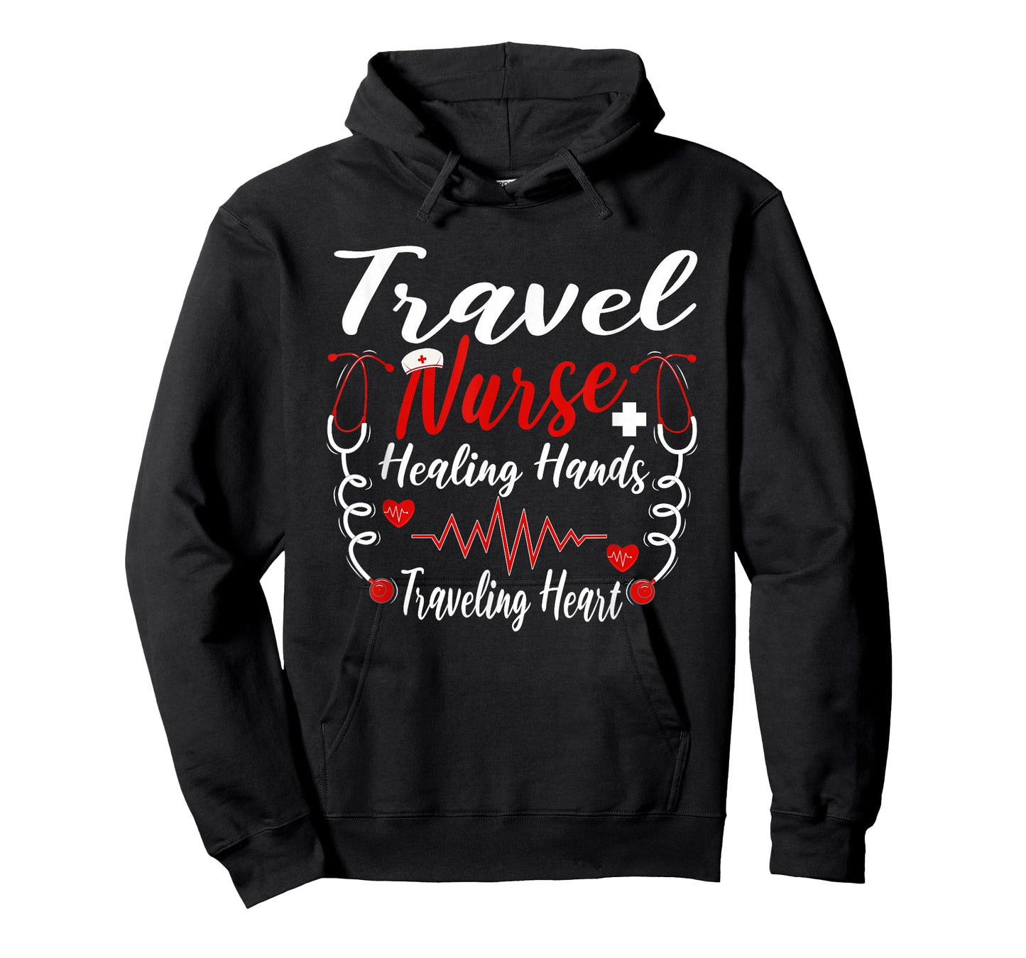 Travel Nurse Healing Hands Traveling Heart Adventure Nurse T-Shirt