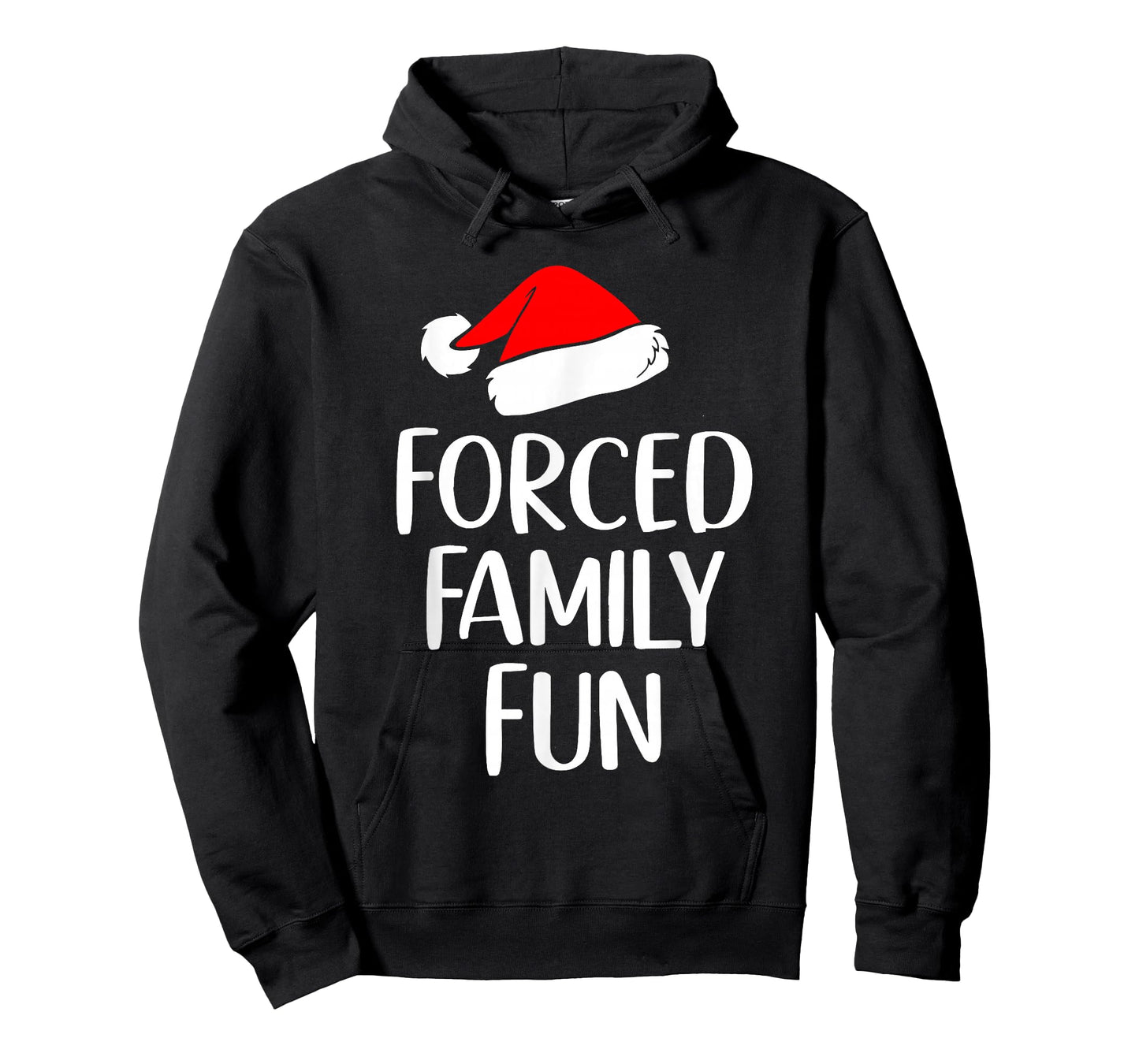 Forced Family Fun Funny Christmas Holiday Santa Hat Humor T-Shirt