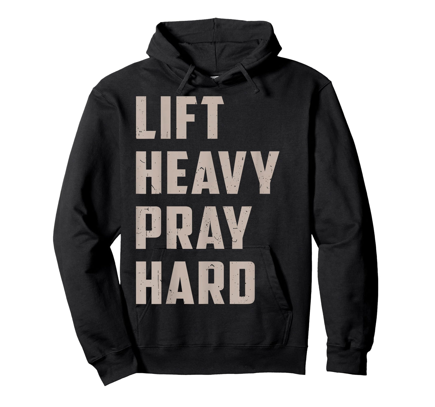 Lift Heavy Pray Hard Men's Christian Workout Jesus Lords Gym T-Shirt