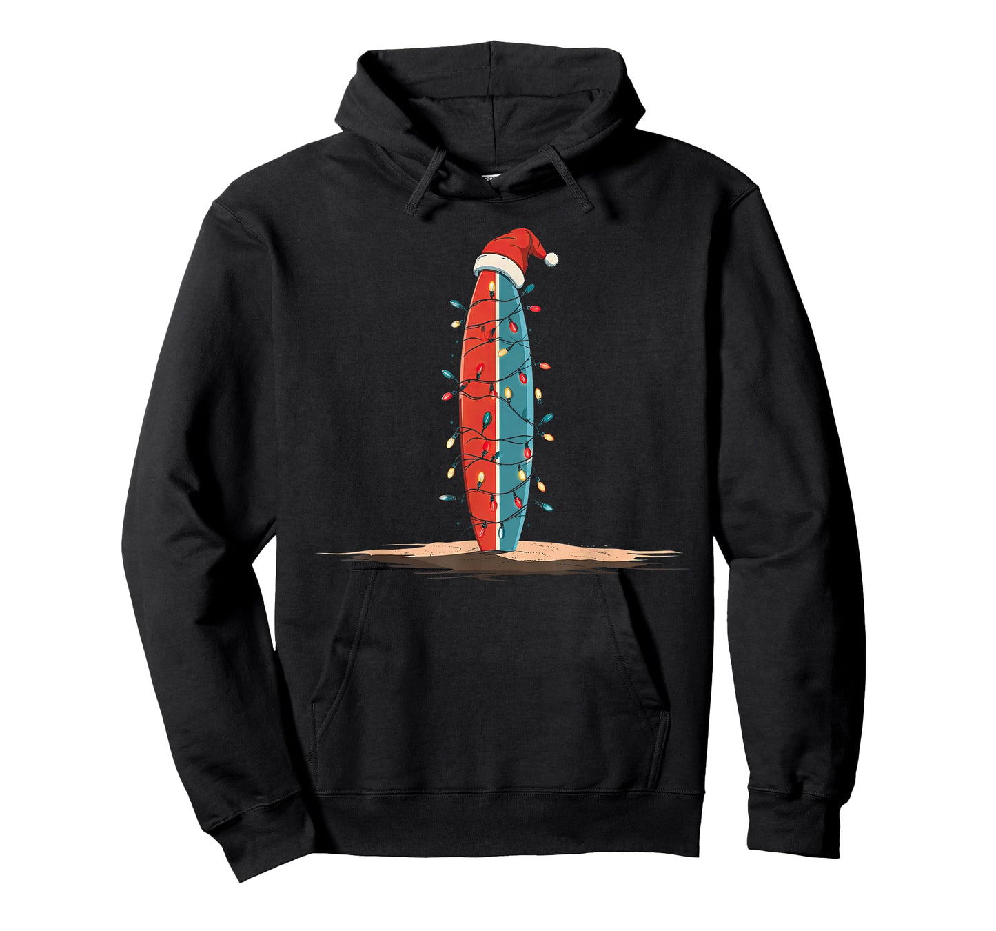 Funny Surf Christmas Lights Lover Surfboard Surfing Surfer T-Shirt