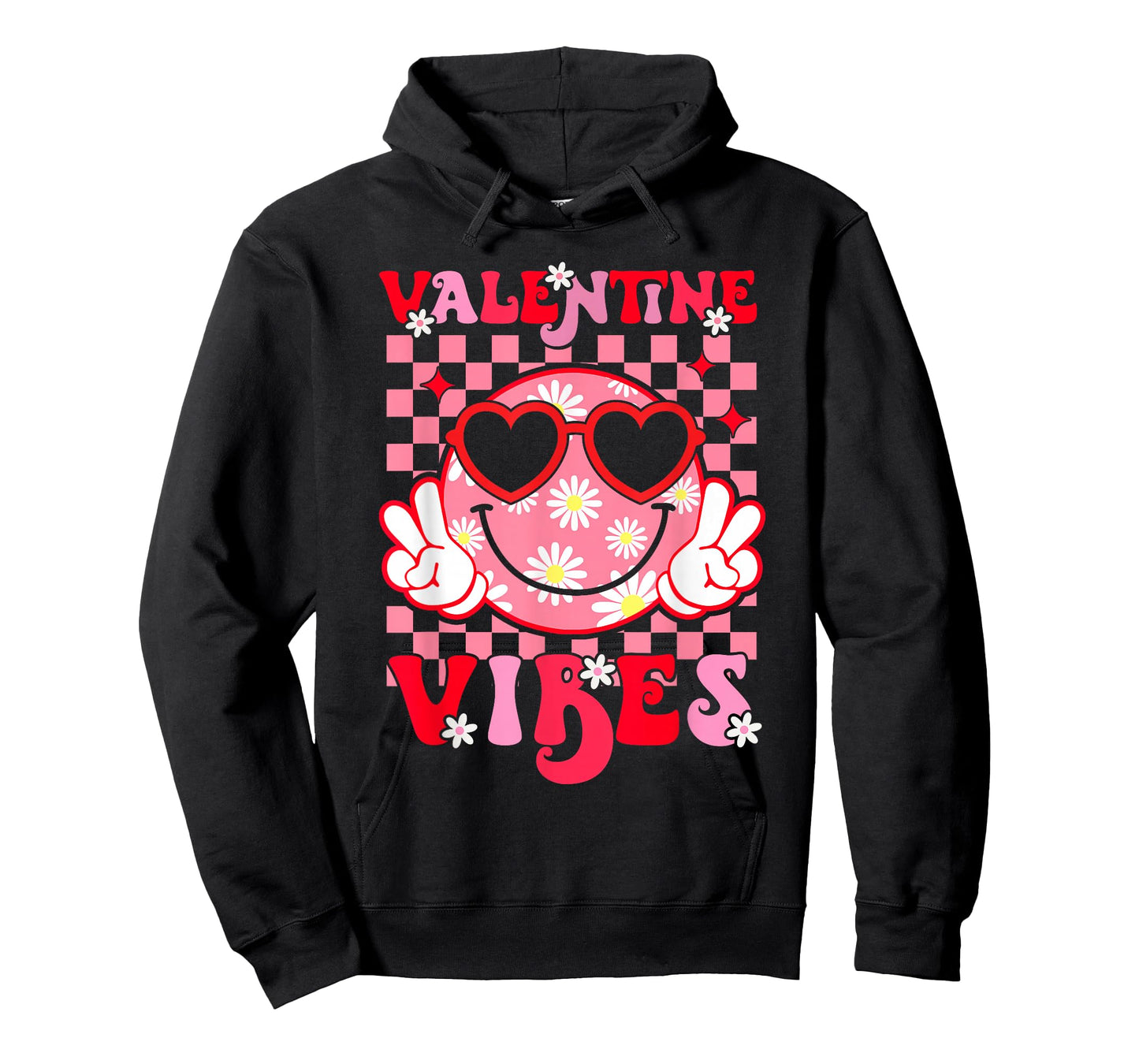 Girls Valentines Day Cute Smile Face Valentine Vibes Kids T-Shirt