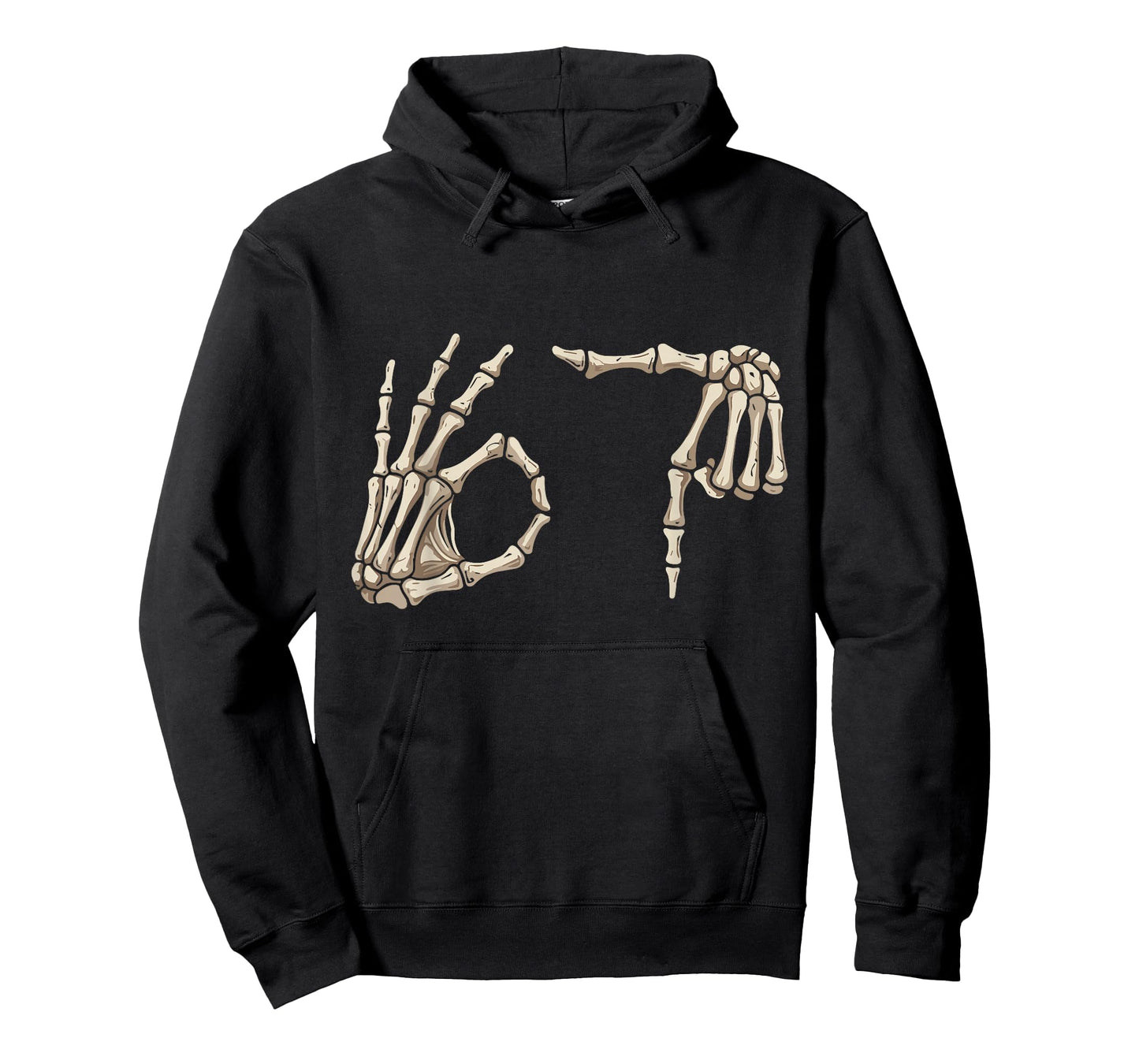 Six Seven 6 7 Meme 67 Skeleton Hand Halloween Costume T-Shirt