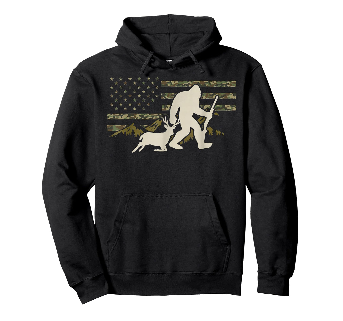 Bigfoot Deer Hunting Camo USA Flag Deer Hunting Buck Season T-Shirt